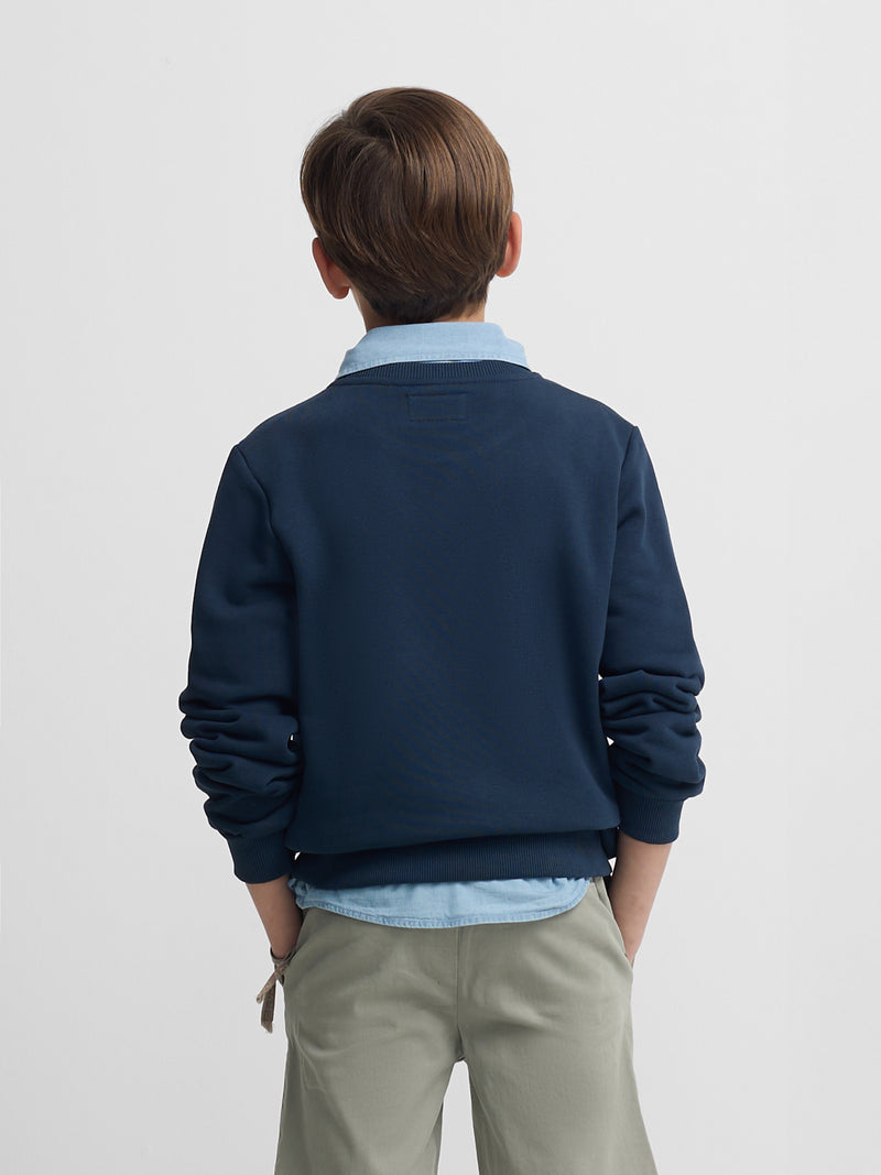 Sudadera kids minilogo rizo azul marino