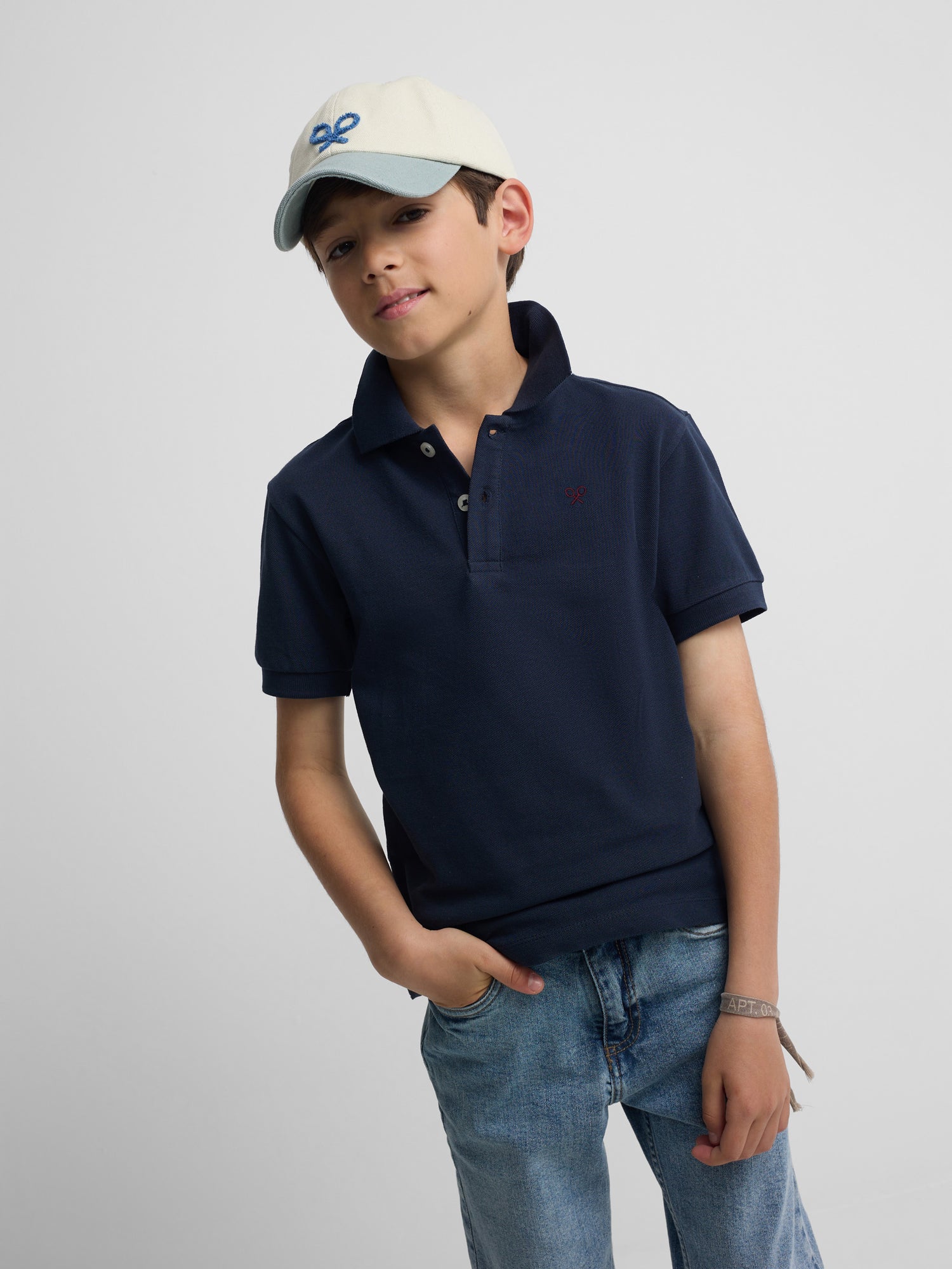 Classic kids' polo mini racket navy blue