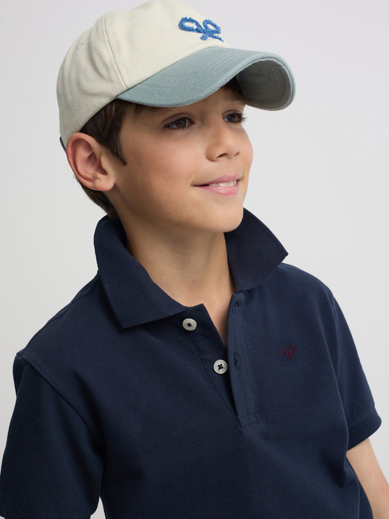 Polo clássico infantil miniraquete azul-marinho