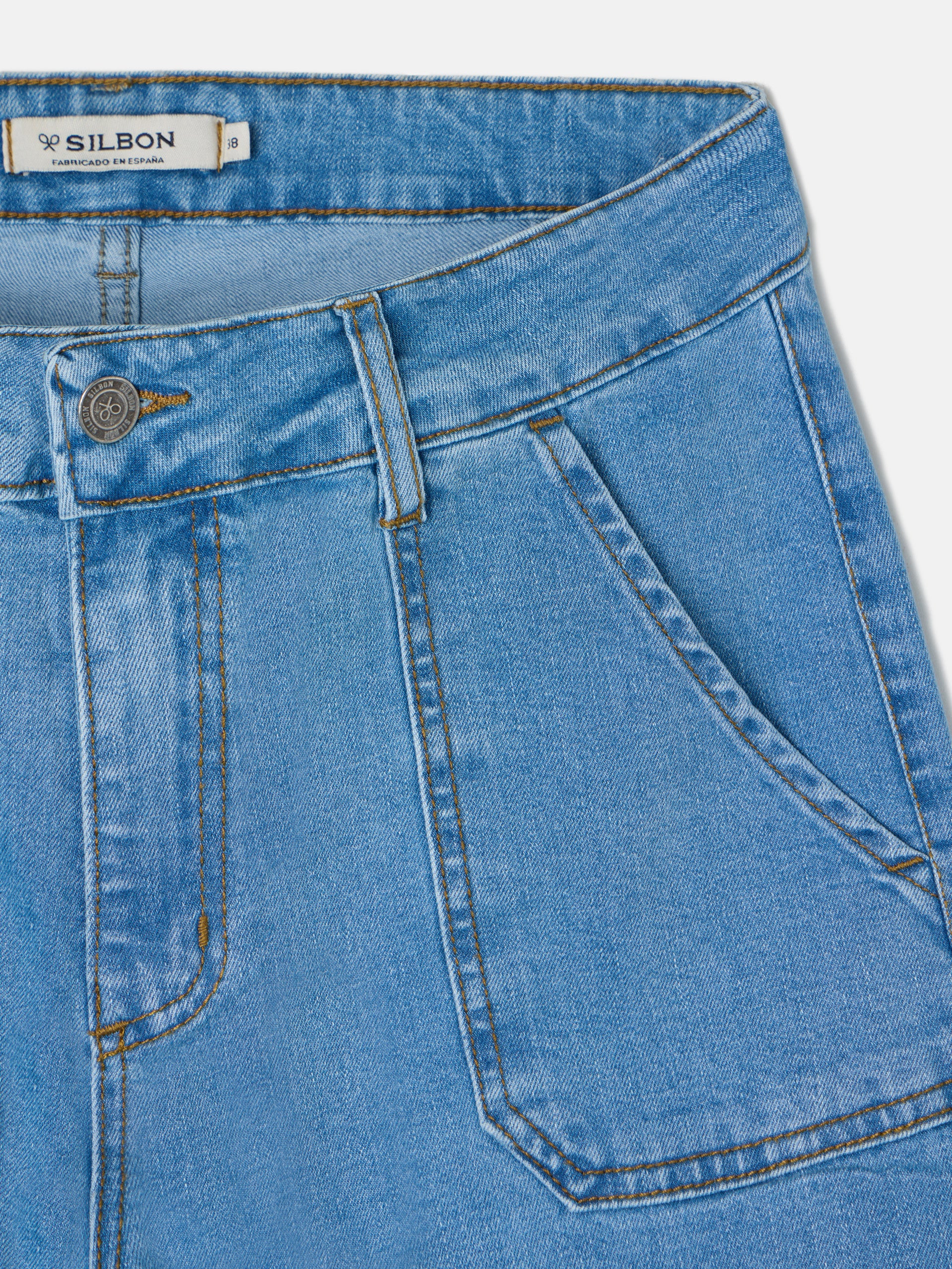 Pantalon culotte poches denim
