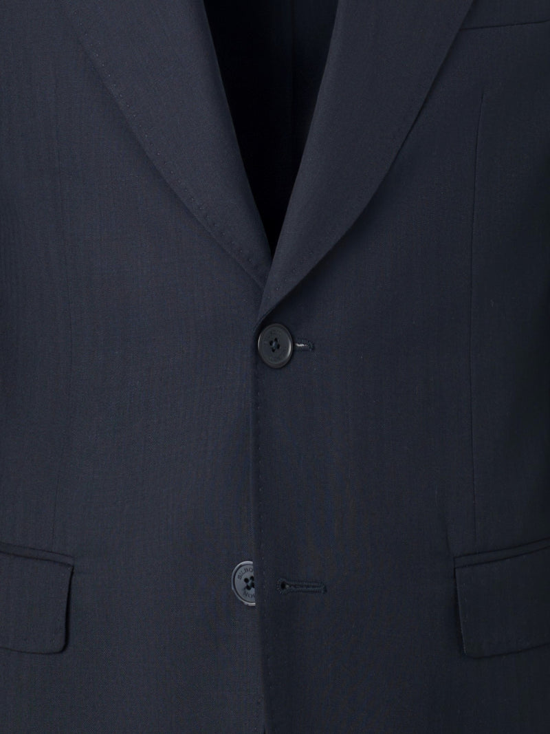 Americana traje herringbone azul marino