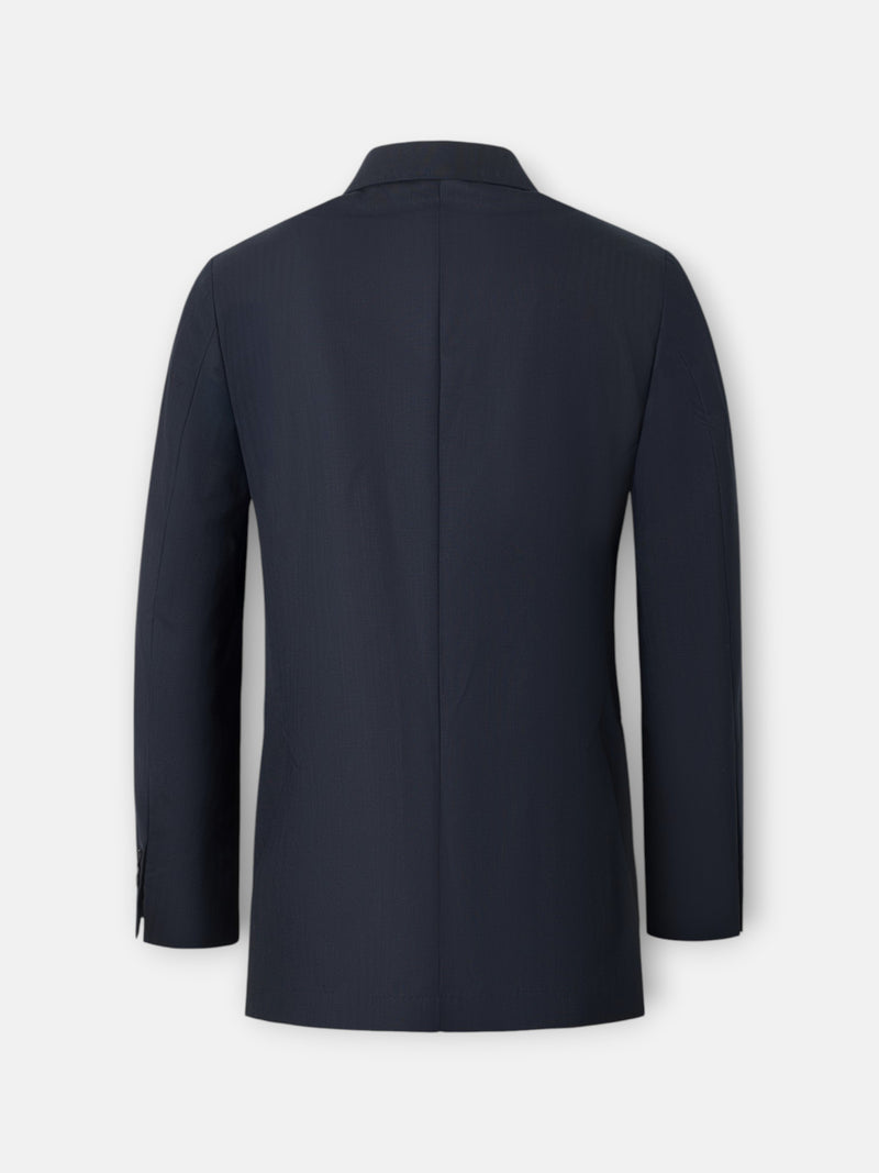 Americana traje herringbone azul marino