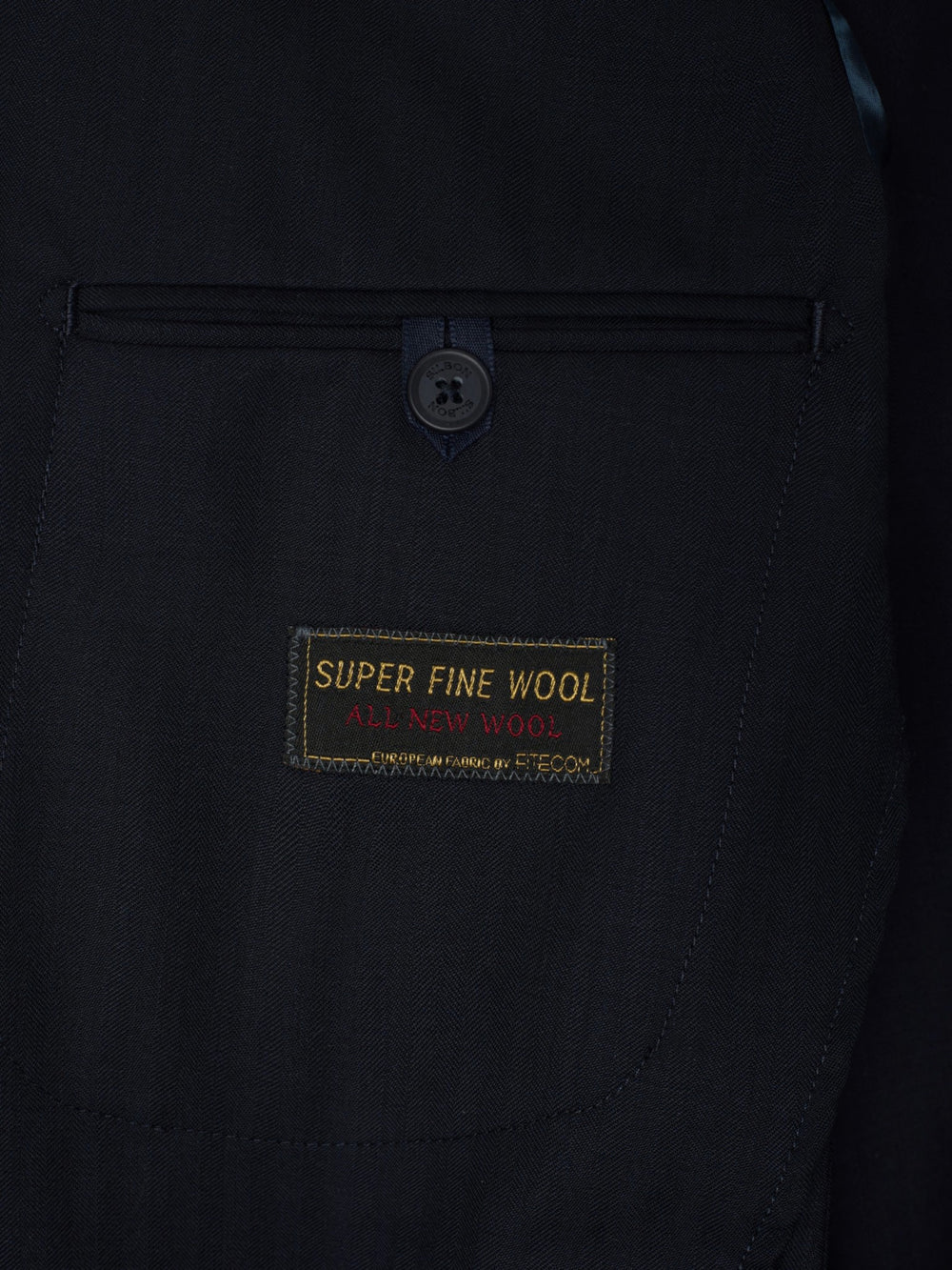 Americana traje herringbone azul marino