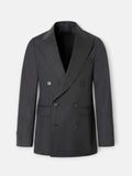 Americana cruzada traje herringbone gris