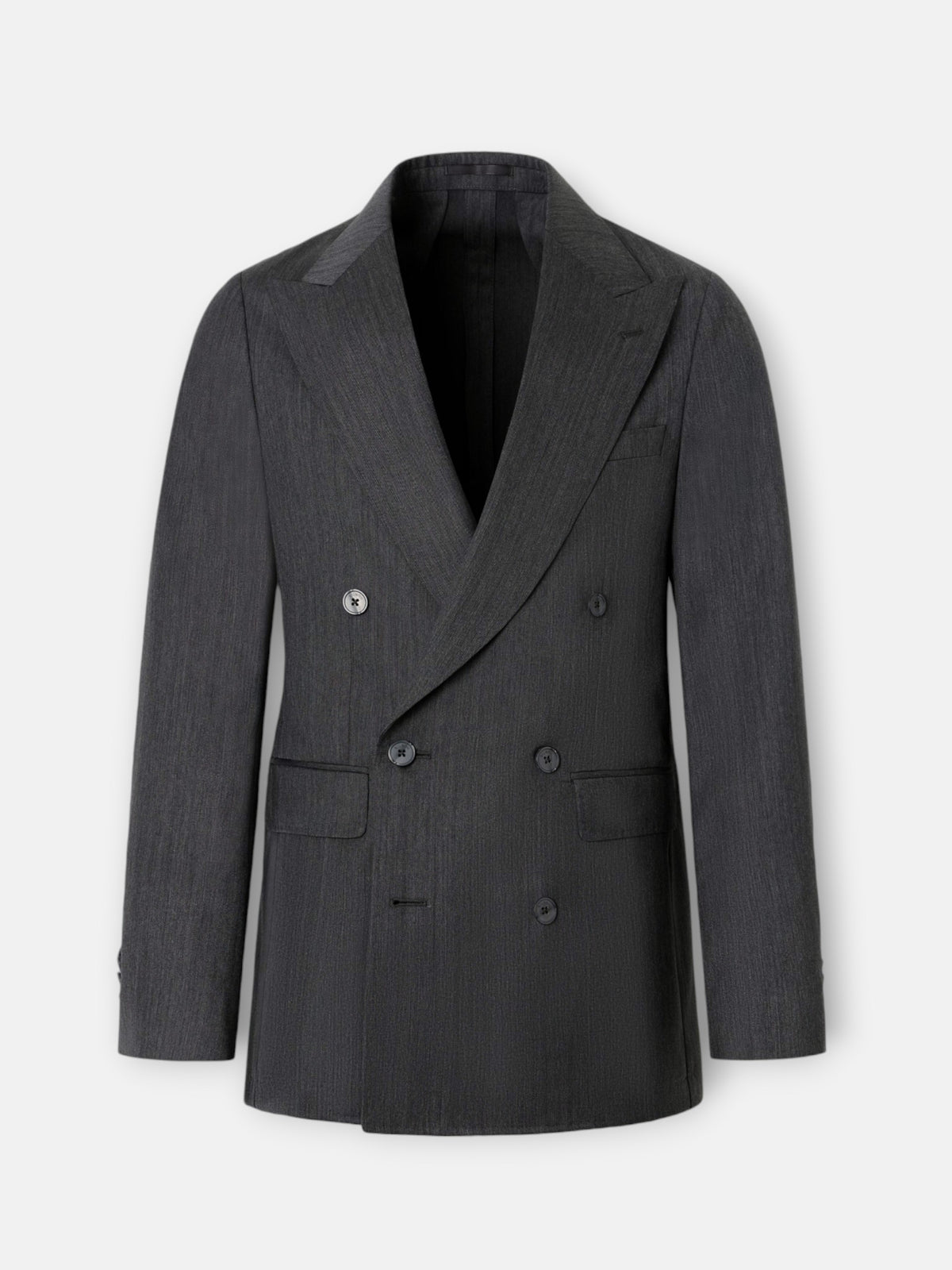 Americana cruzada traje herringbone gris