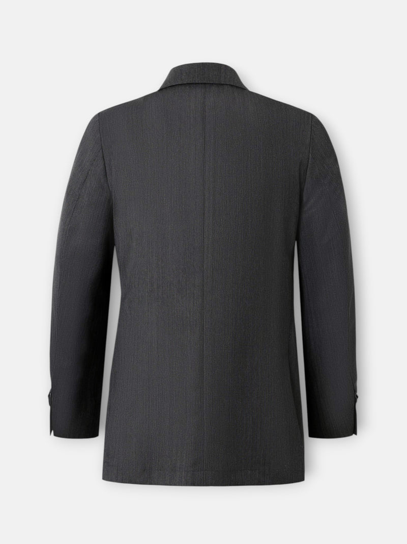 Americana cruzada traje herringbone gris