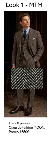 Traje MTM espiga gris