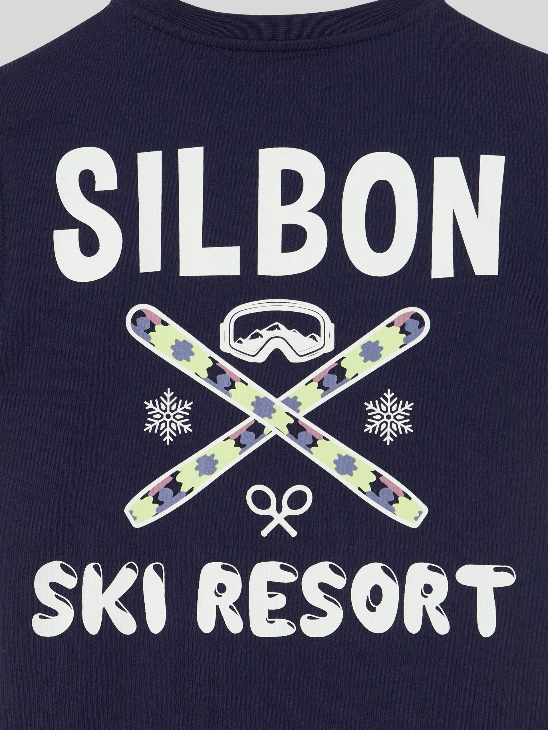 Camiseta kids ski resort azul marino