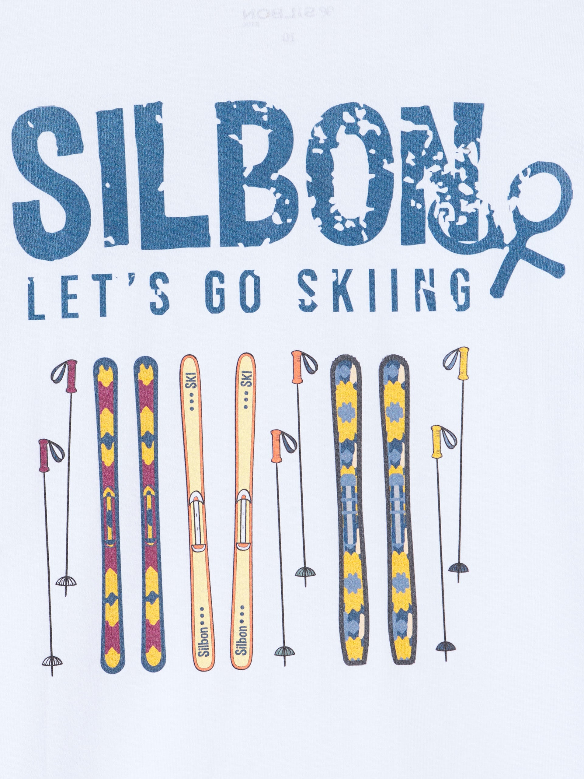 Camiseta kids skiiing blanca