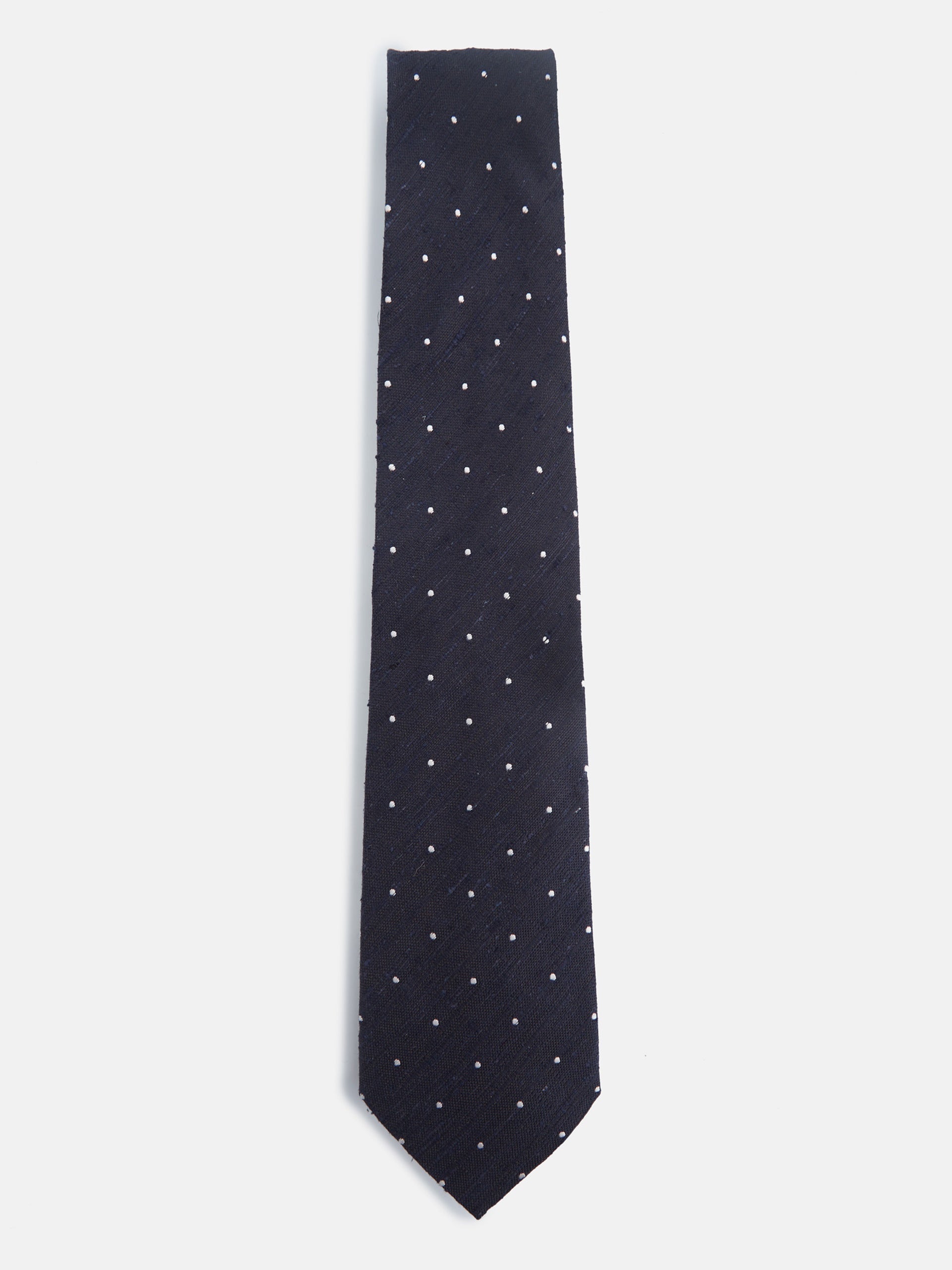 Navy blue dotted tie