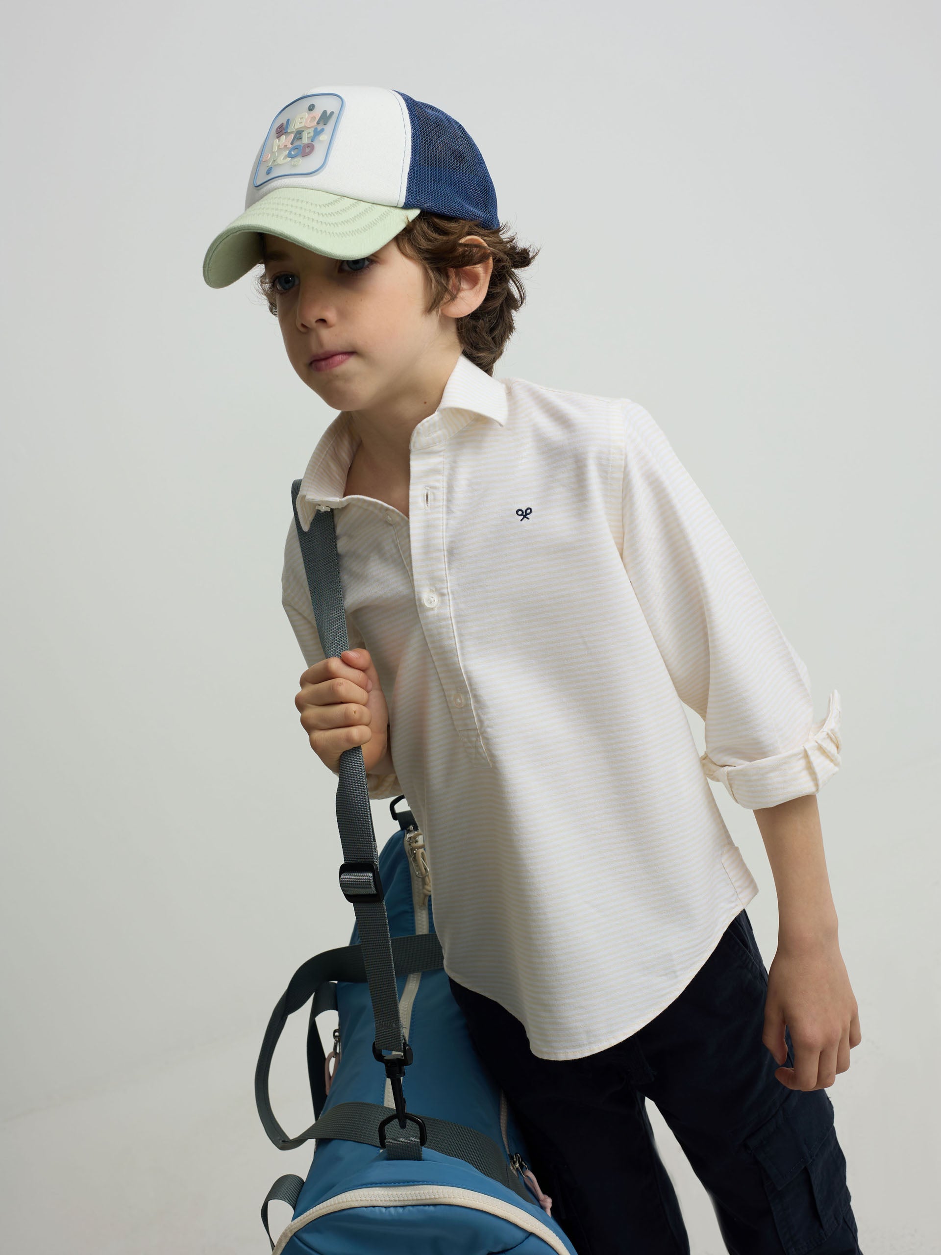 Polera sport kids rayas horizontal amarillo