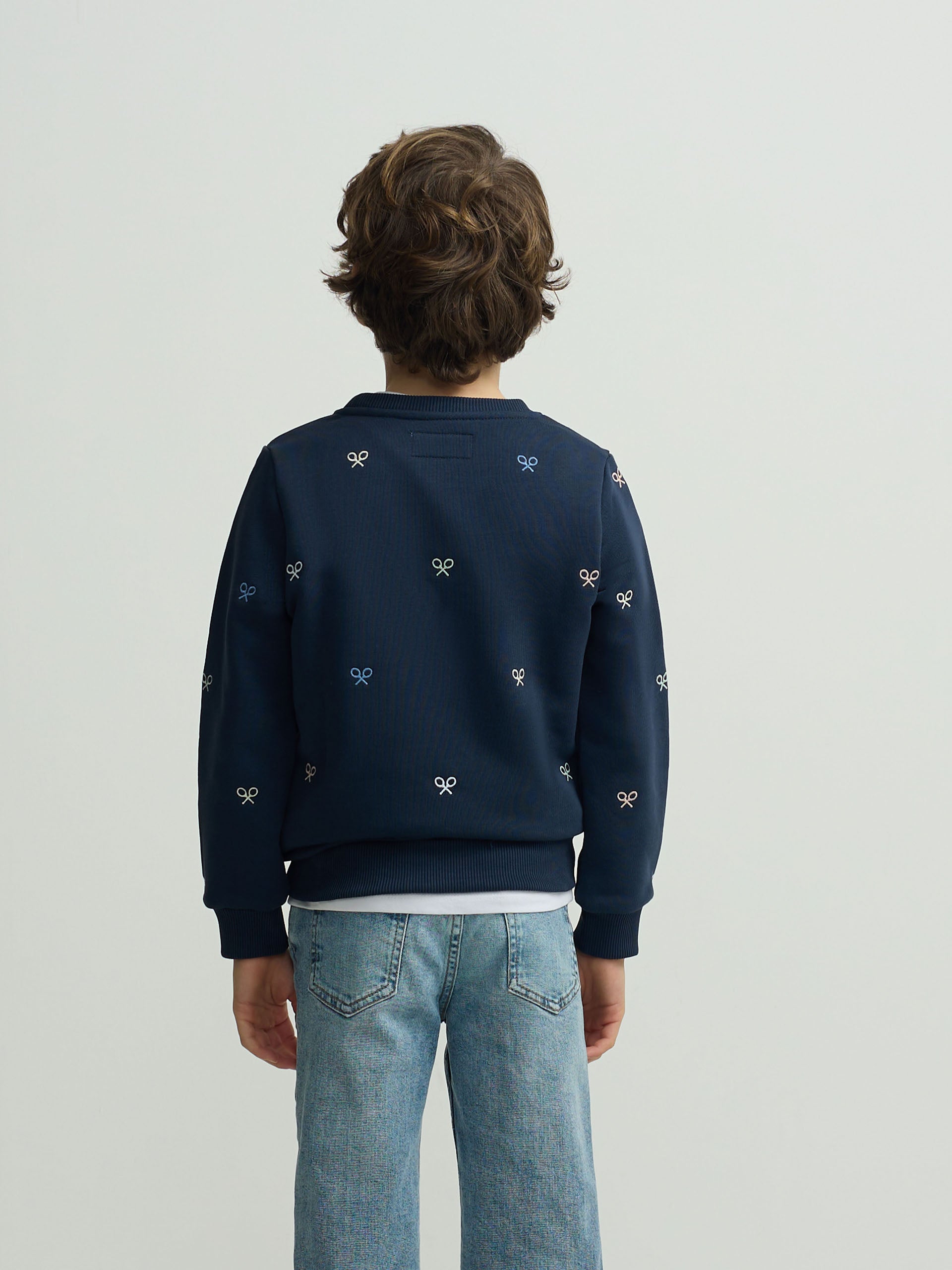 Sweatshirt kids multiraquete cores azul-marinho