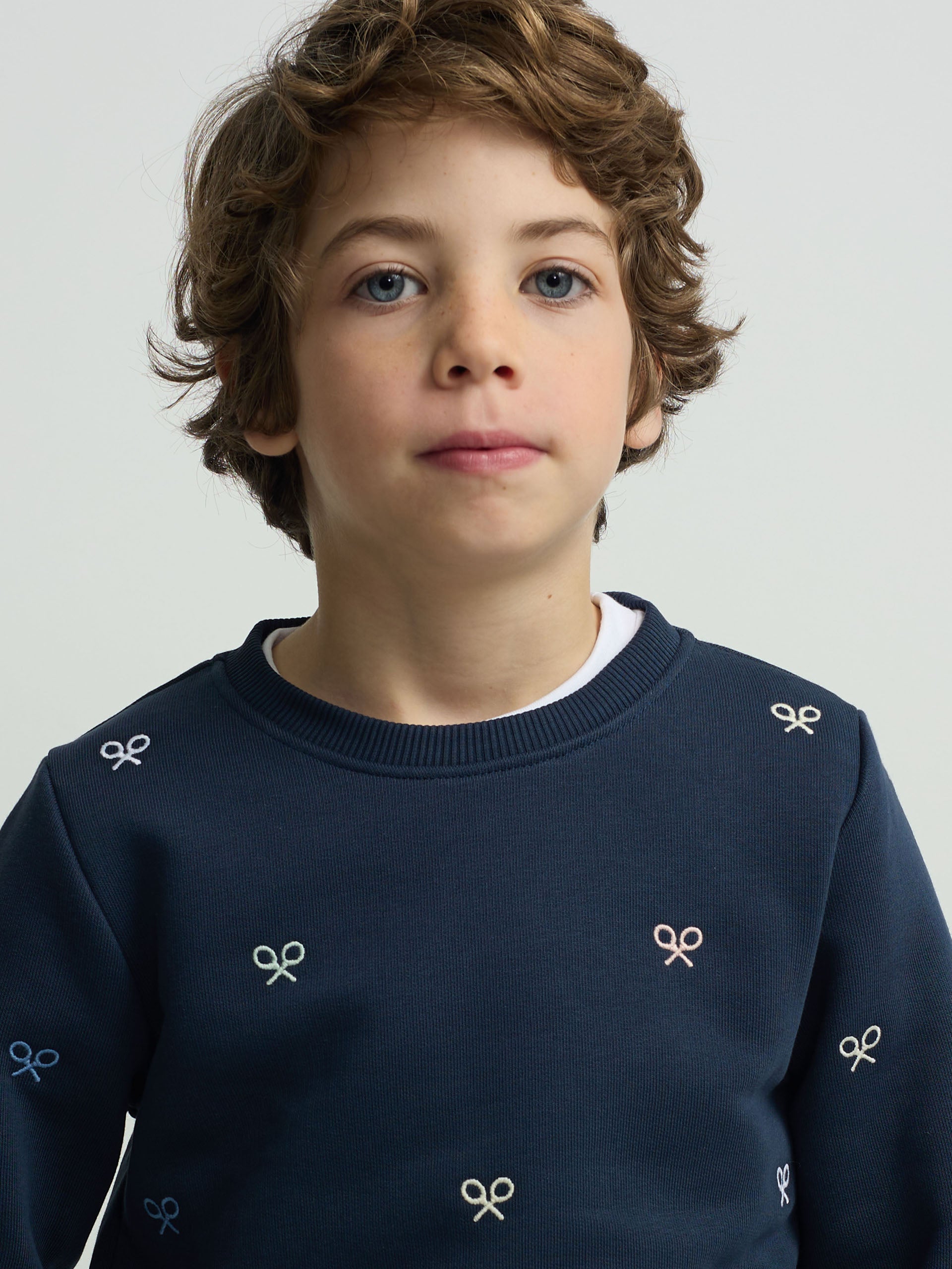 Sweatshirt kids multiraquete cores azul-marinho