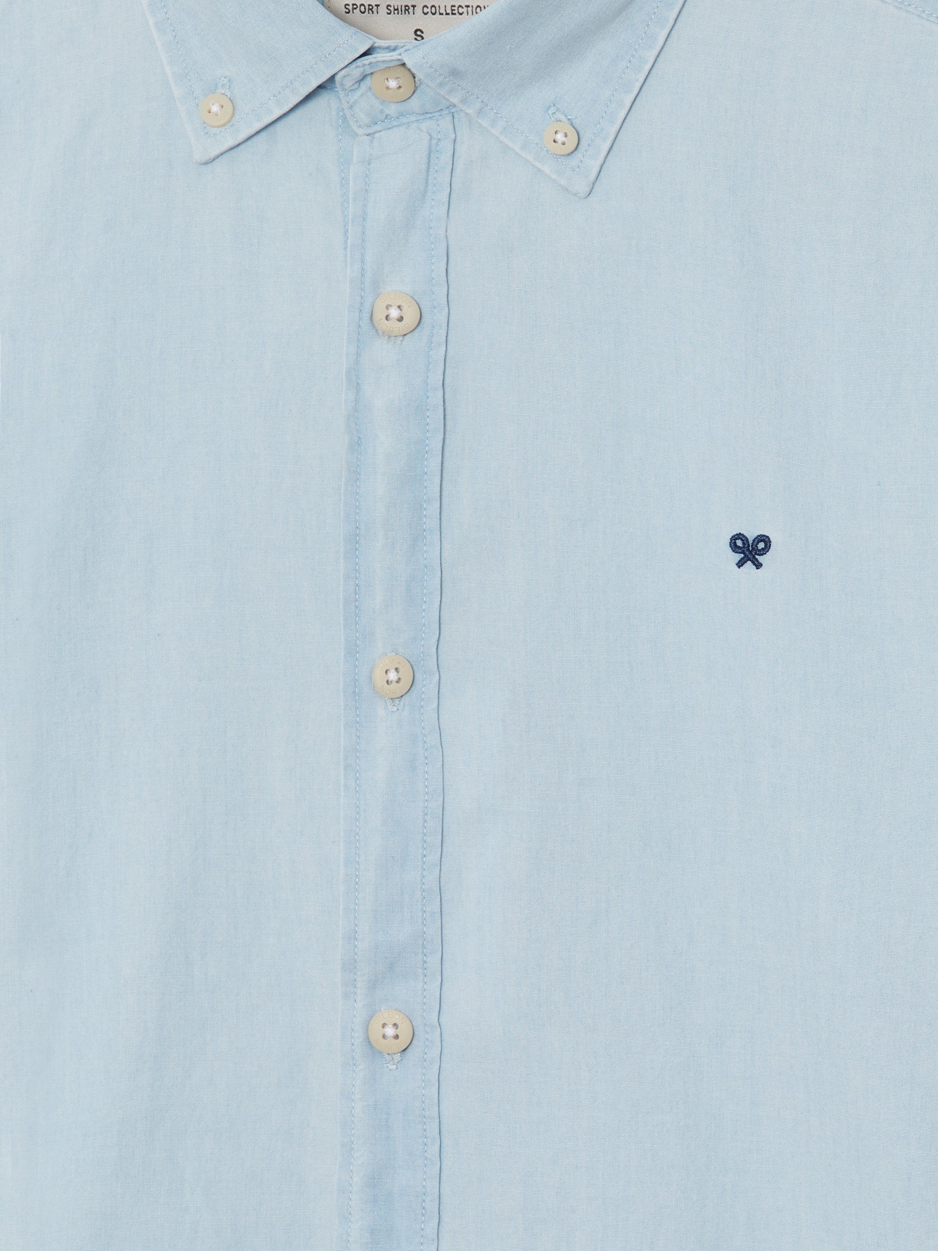 Camisa sport denim regular fit azul claro