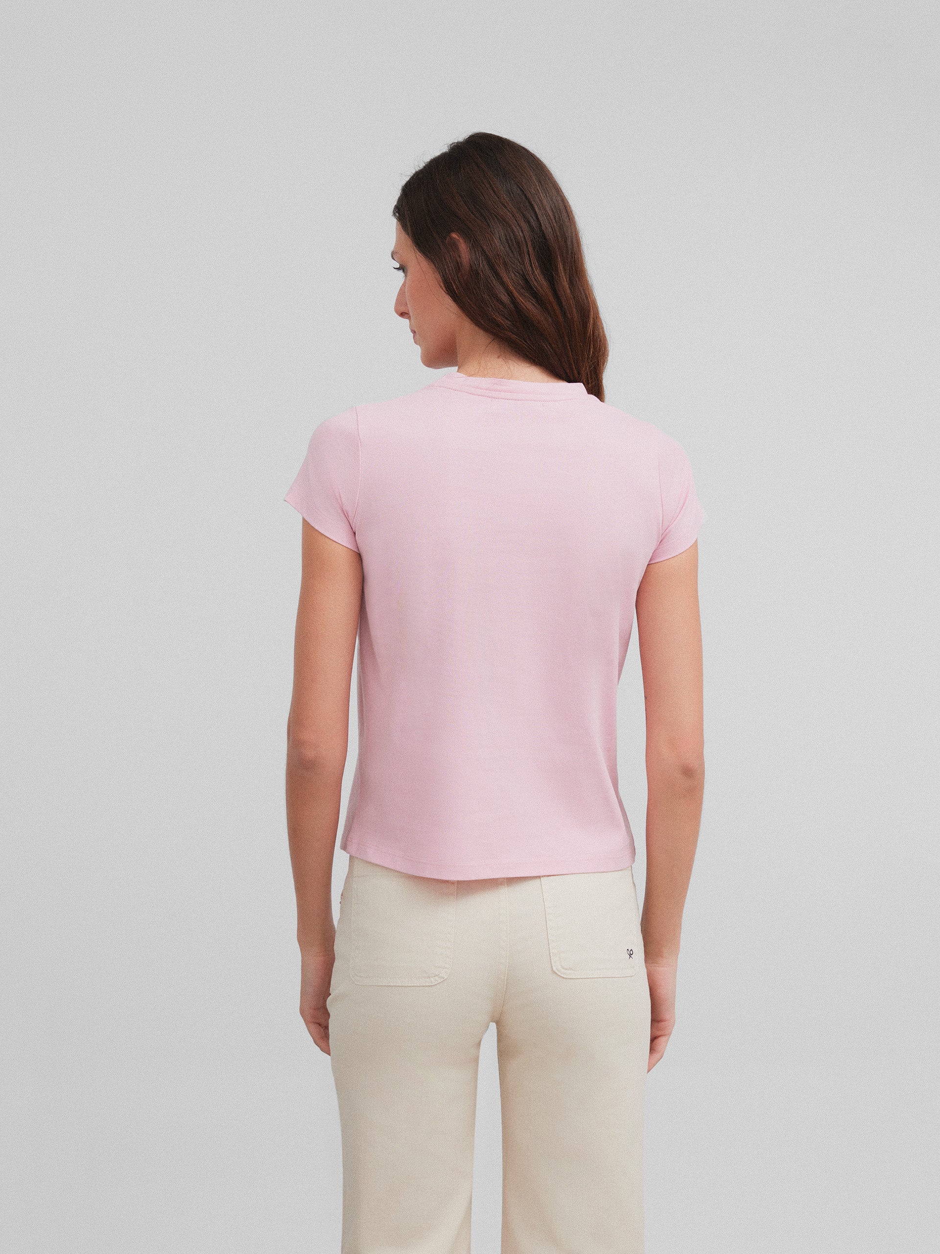 Camiseta woman clasica rosa claro