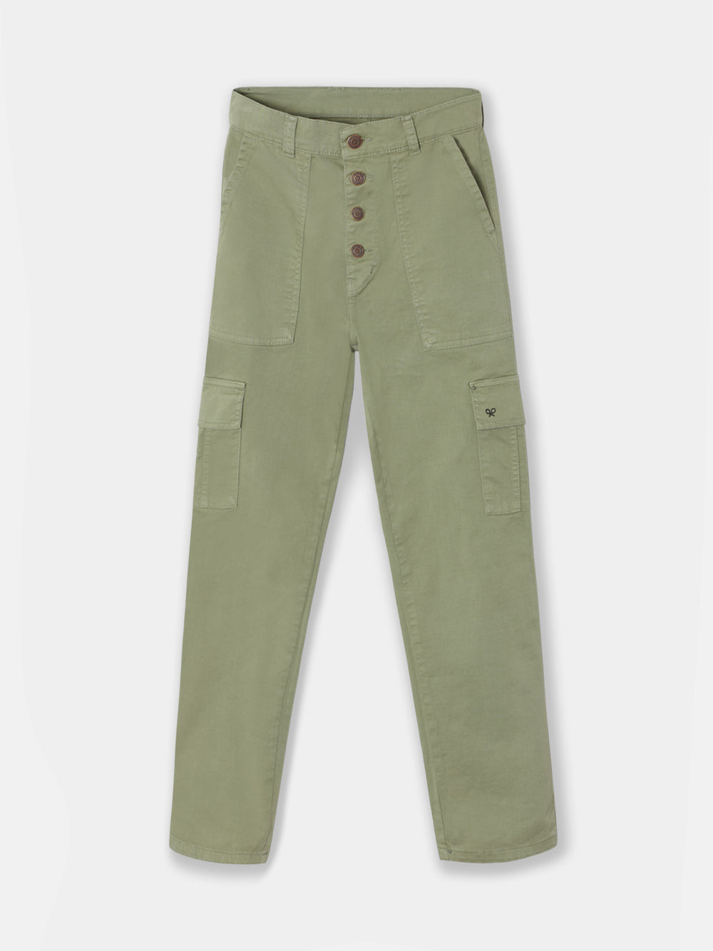 Pantalon woman denim cargo khaki