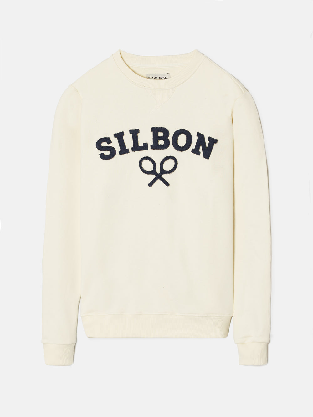 Sudadera silbon raqueta media crema