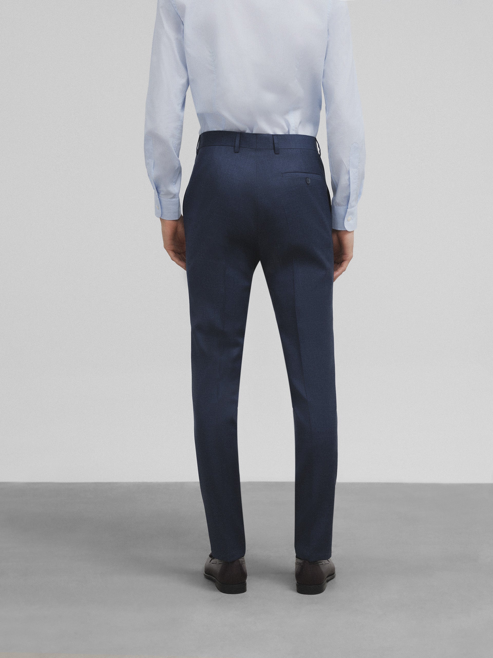 Pantalon traje fil a fil azul