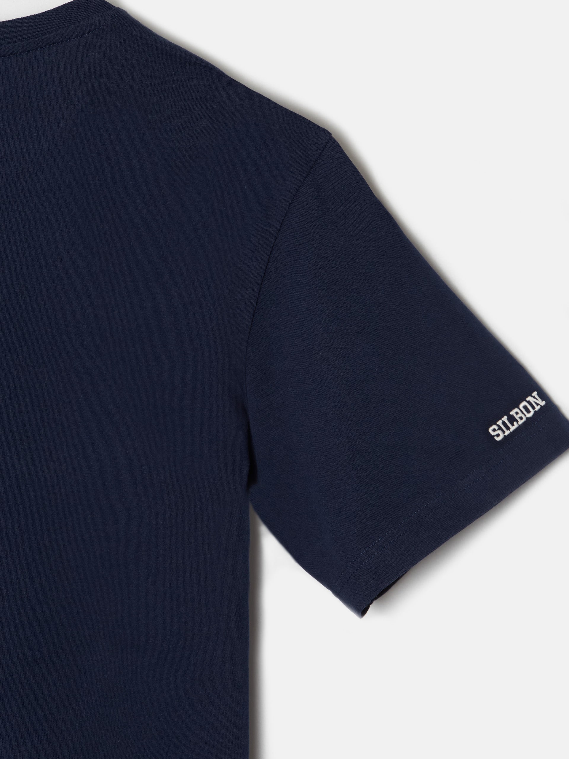 Camiseta silbon miniparche azul marino