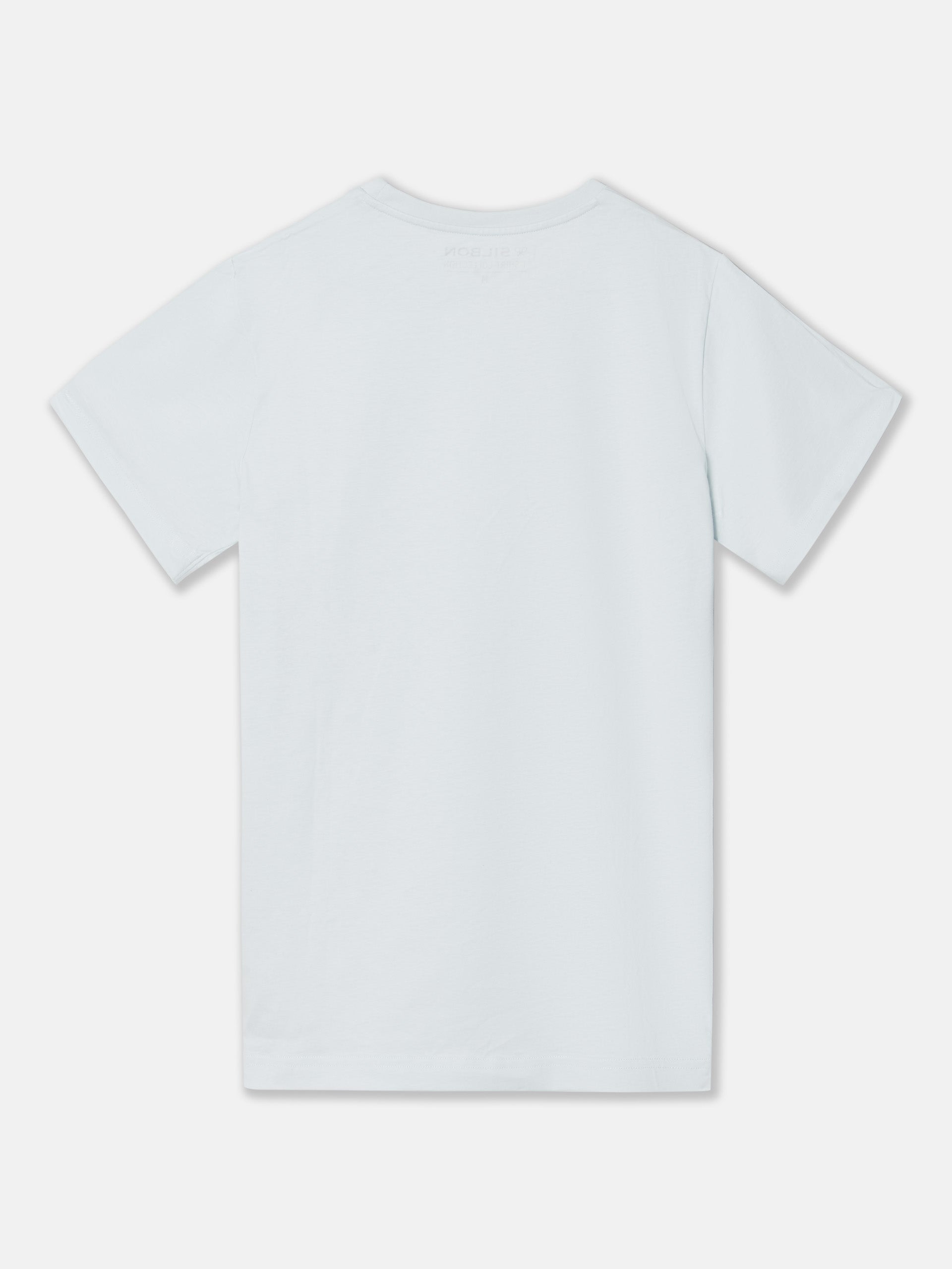 Camiseta silbon minilogo celeste