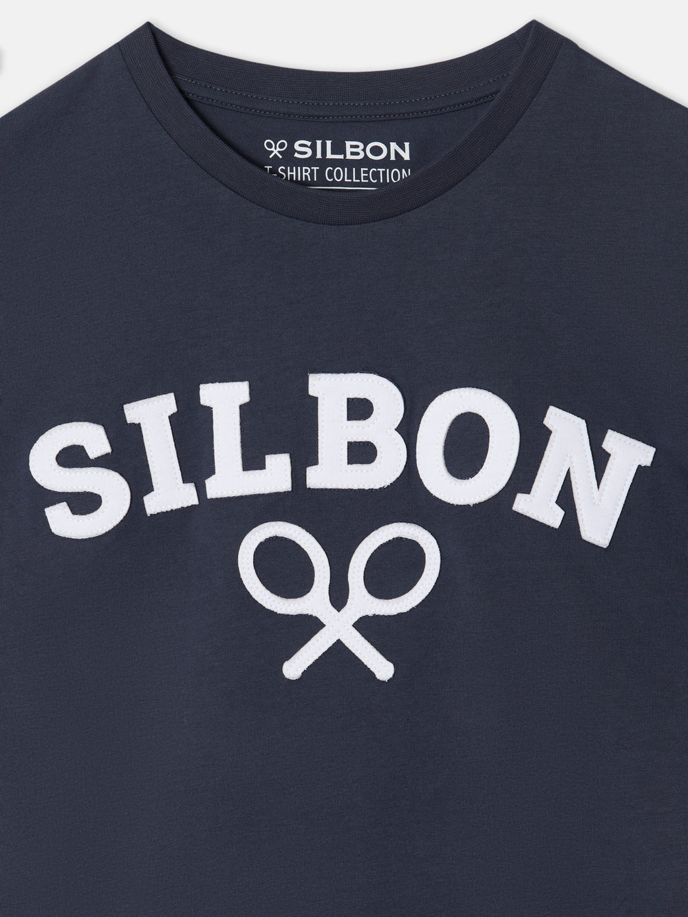 Camiseta silbon raqueta media azul marino