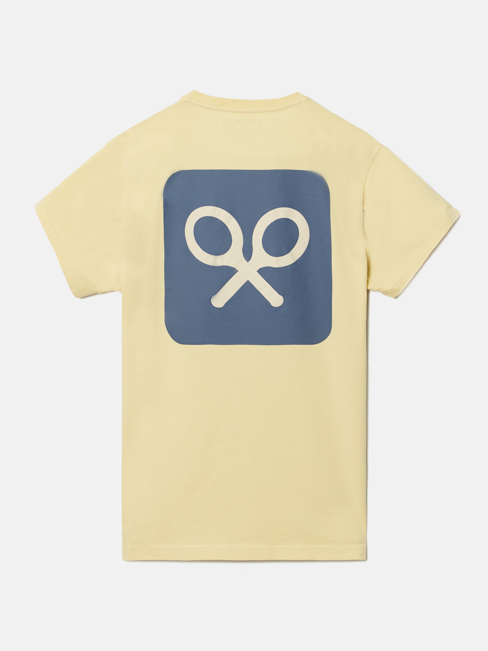 Camiseta cuadro raqueta amarilla
