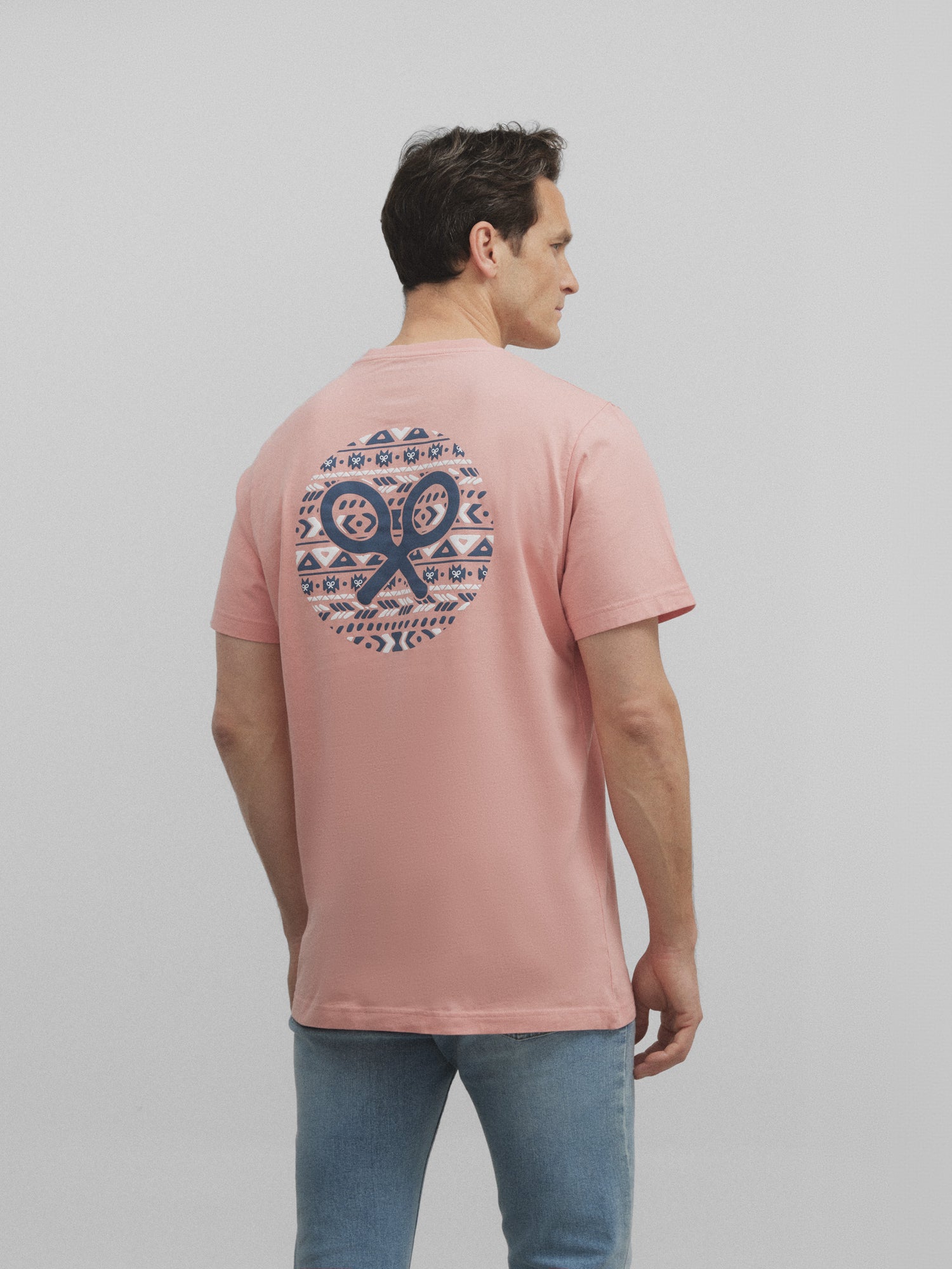 Camiseta silbon circulo etnico coral