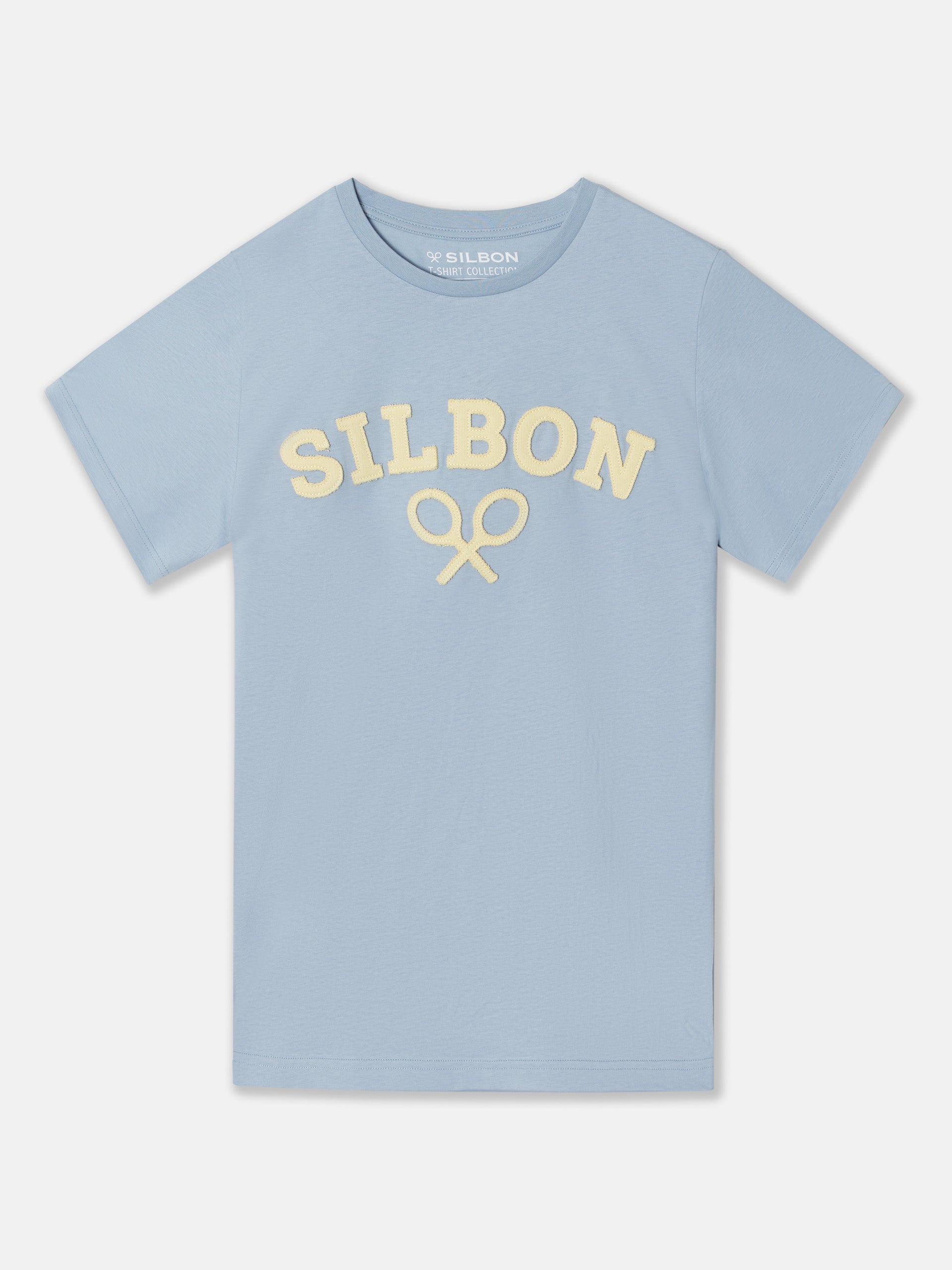 Camiseta silbon raqueta media azul
