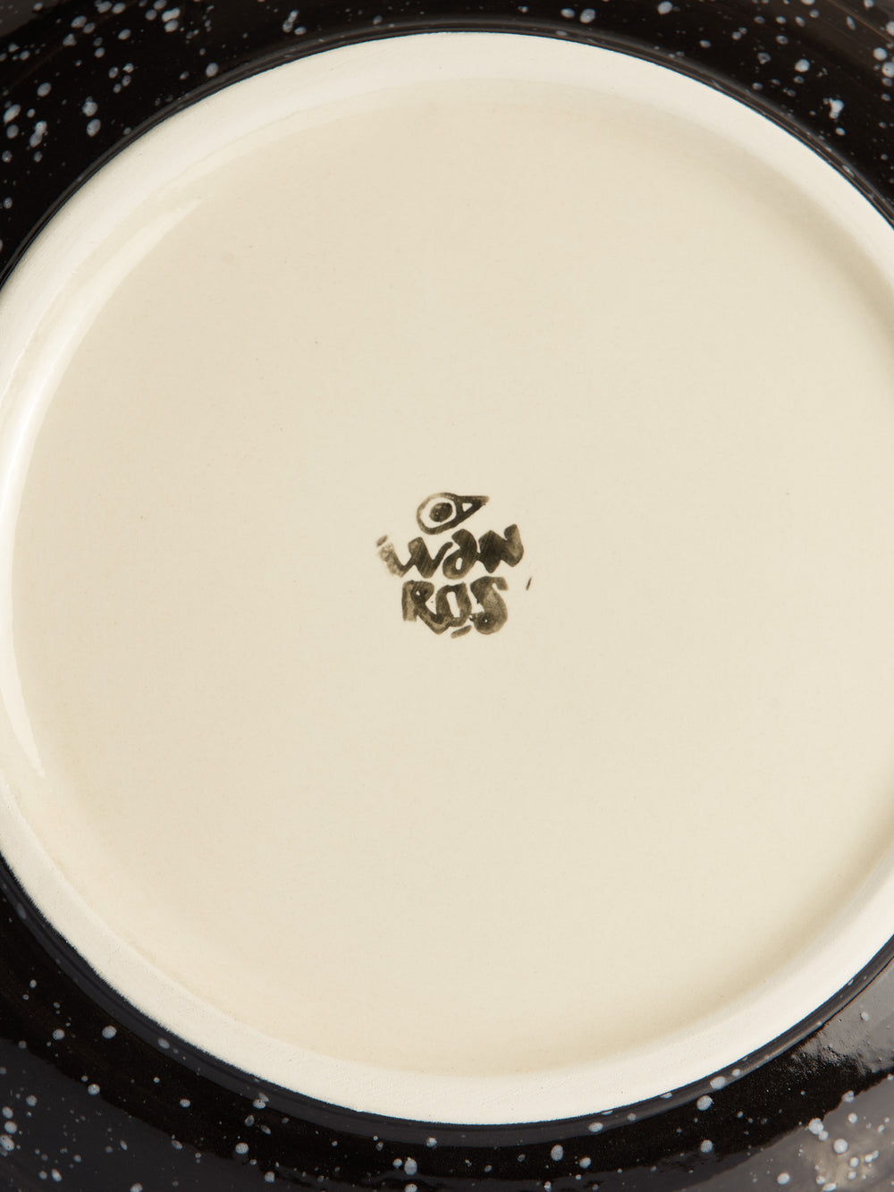 Plato llano ceramico esmalte bicolor