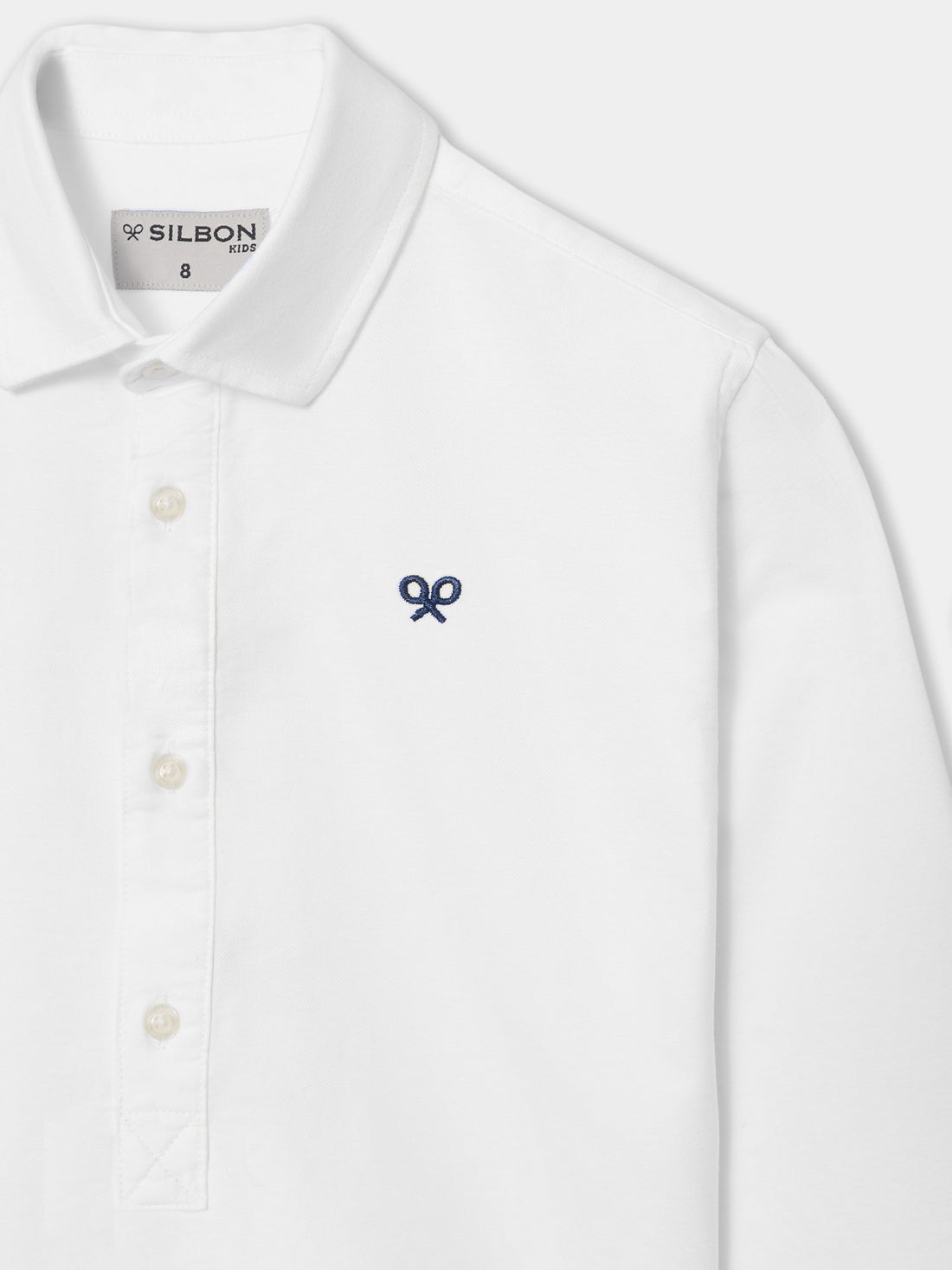 Polo desportivo clássico para crianças oxford branco