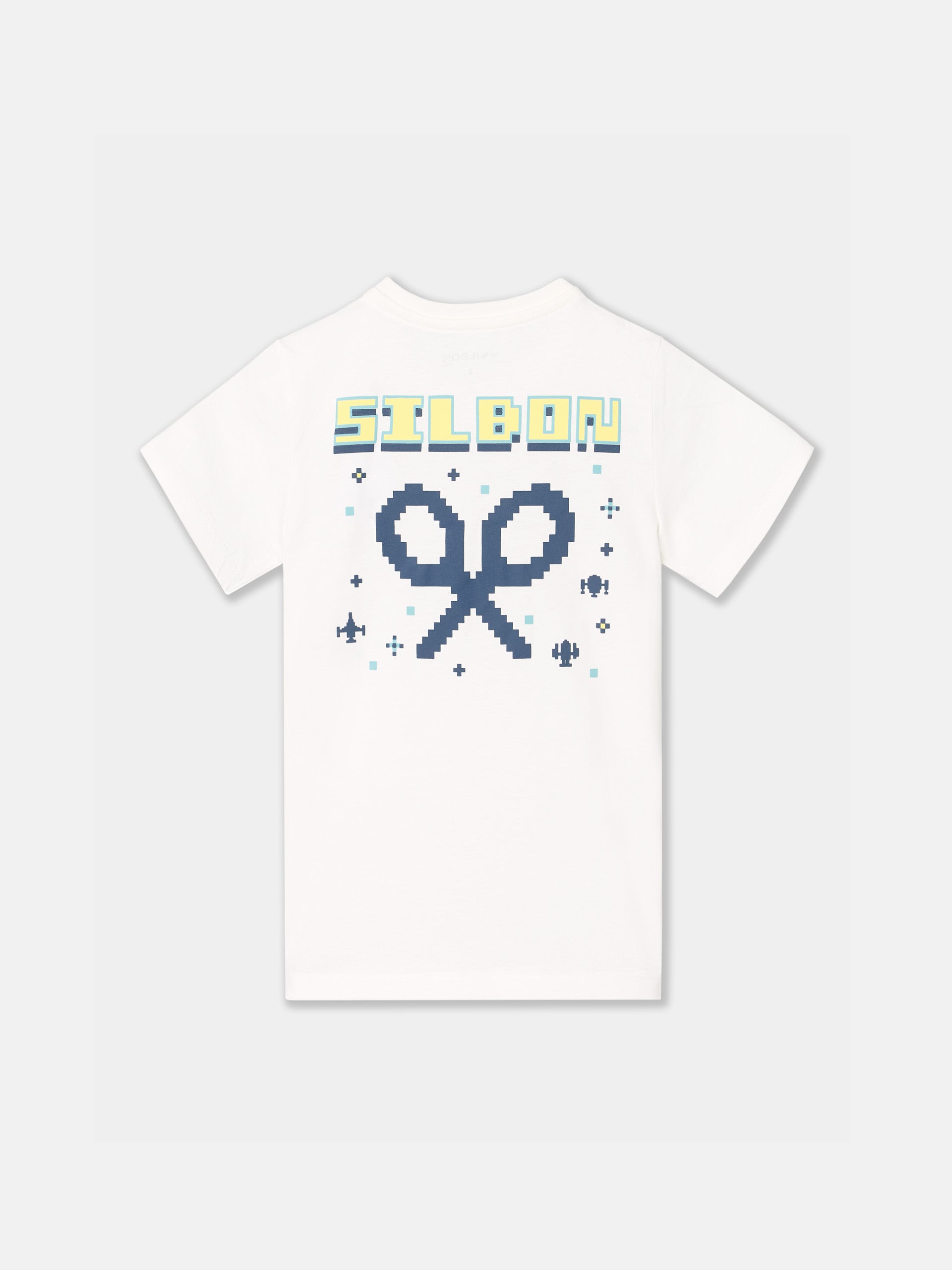 Camiseta kids space invaders blanca