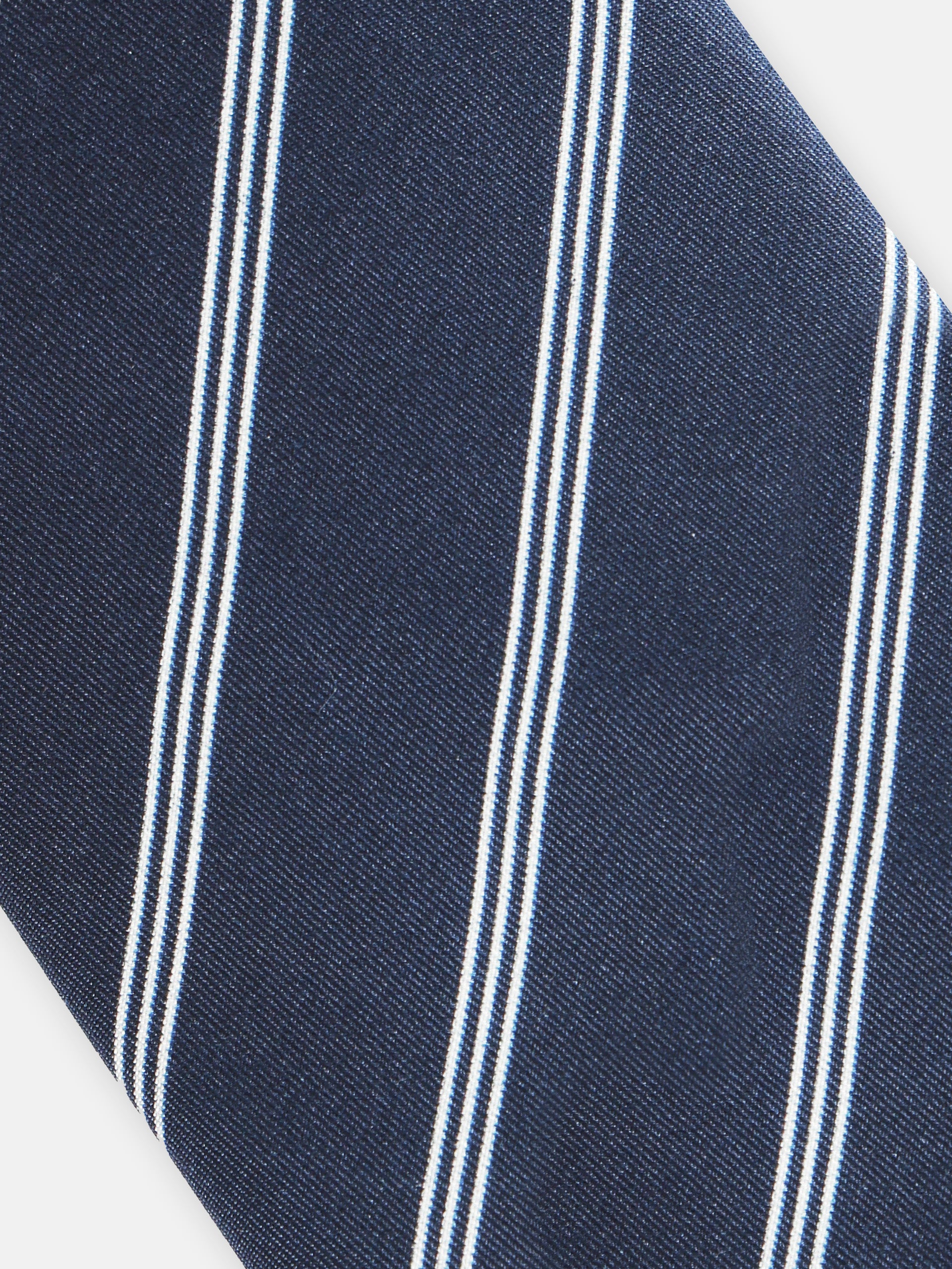 Corbata triple raya azul marino