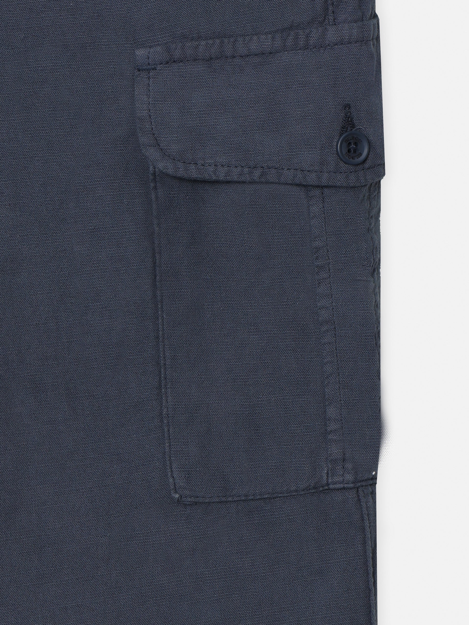 Pantalon sport cargo lino azul indigo
