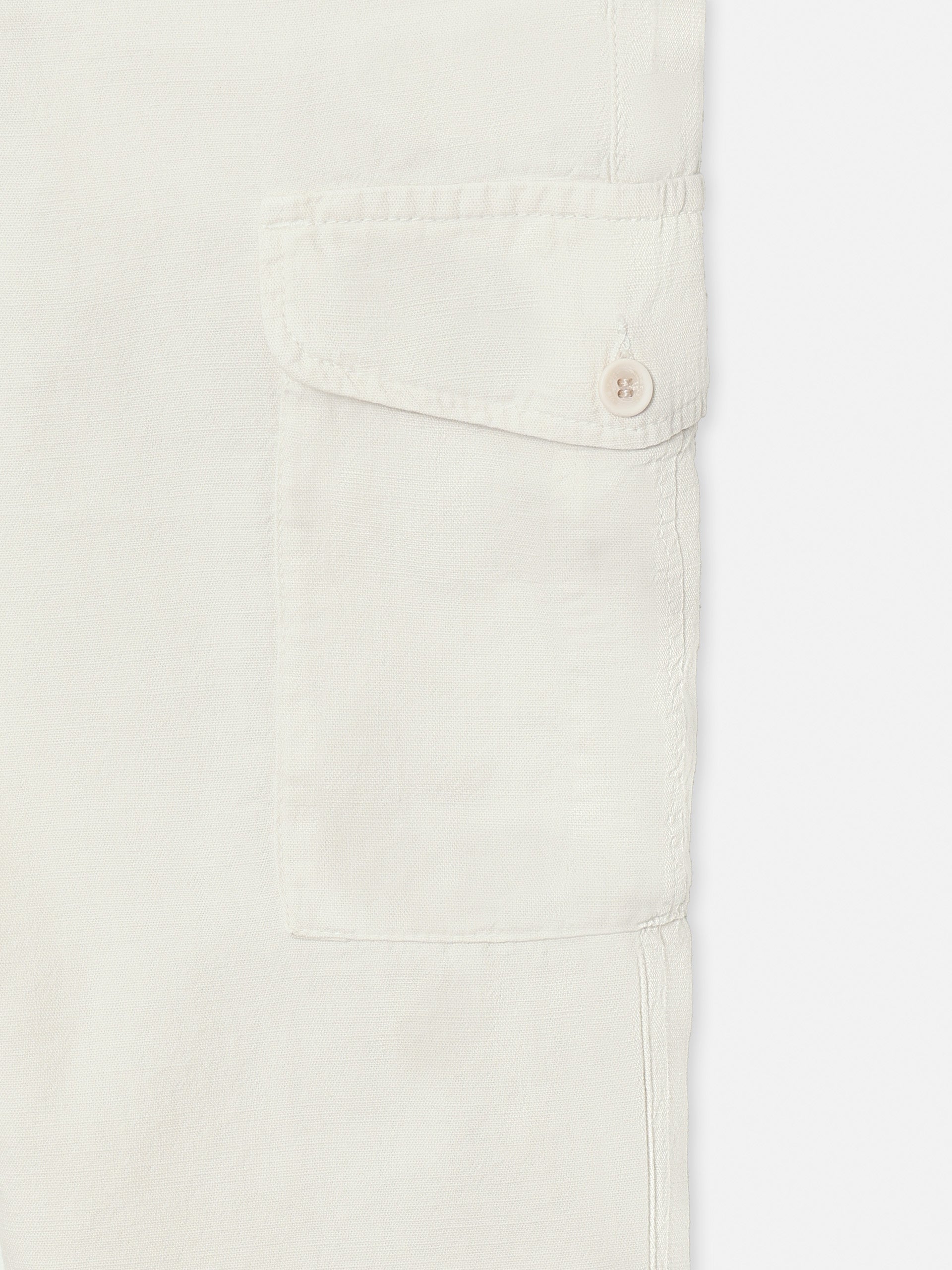 Pantalon sport cargo lino beige claro