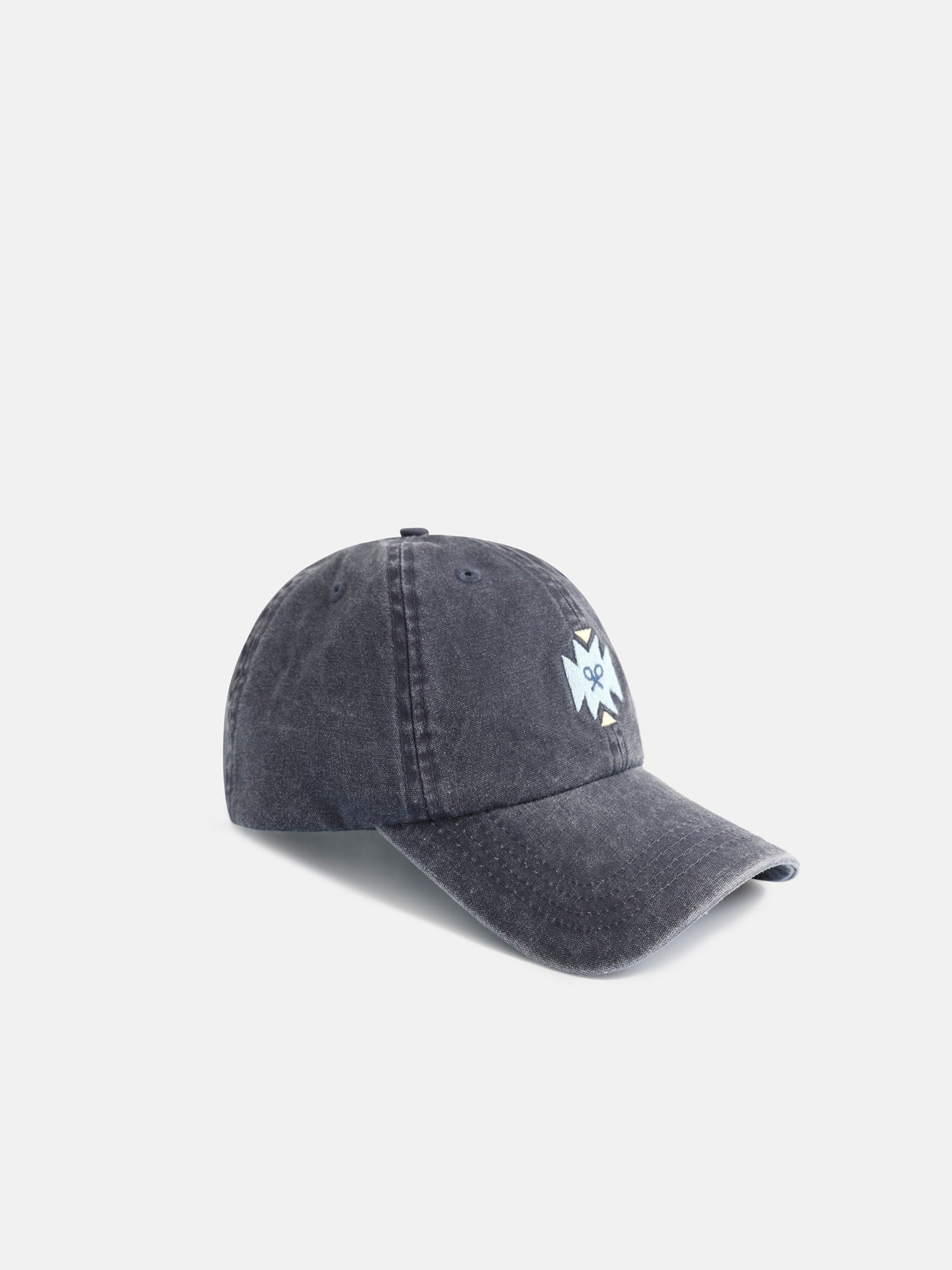 Navy blue ethnic detail cap