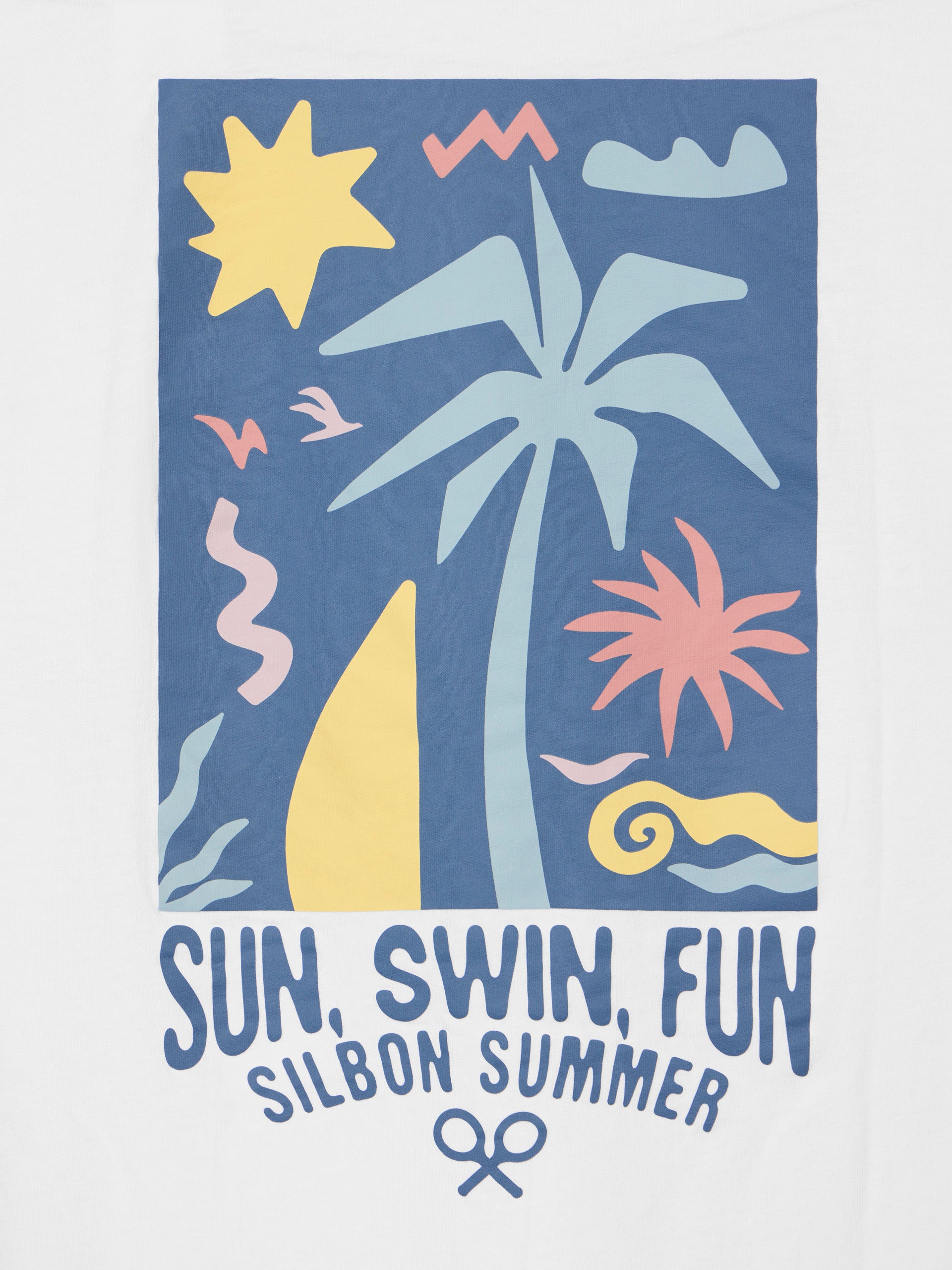 Camiseta sun swim fun blanca