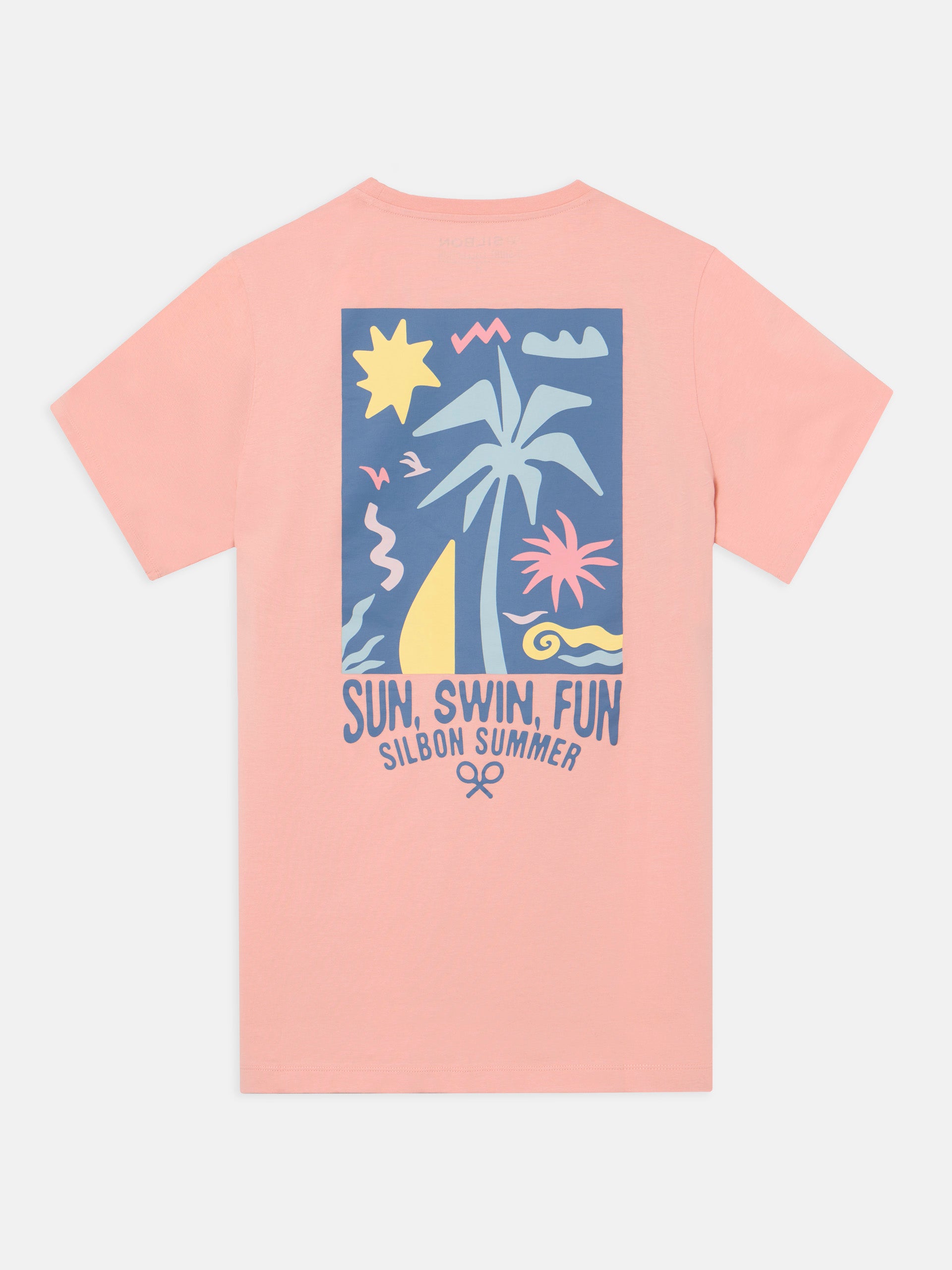 Camiseta sun swim fun coral