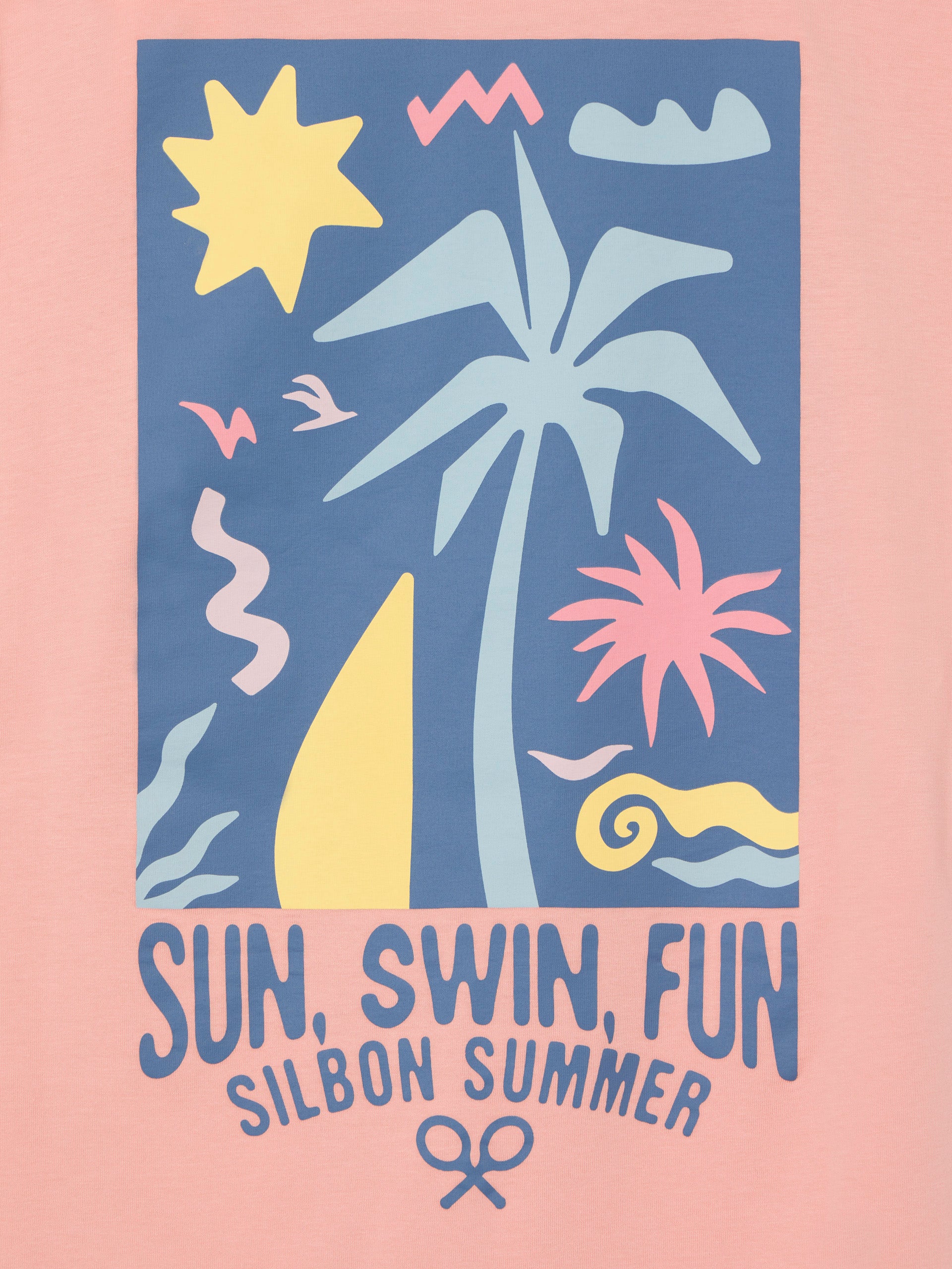 Camiseta sun swim fun coral