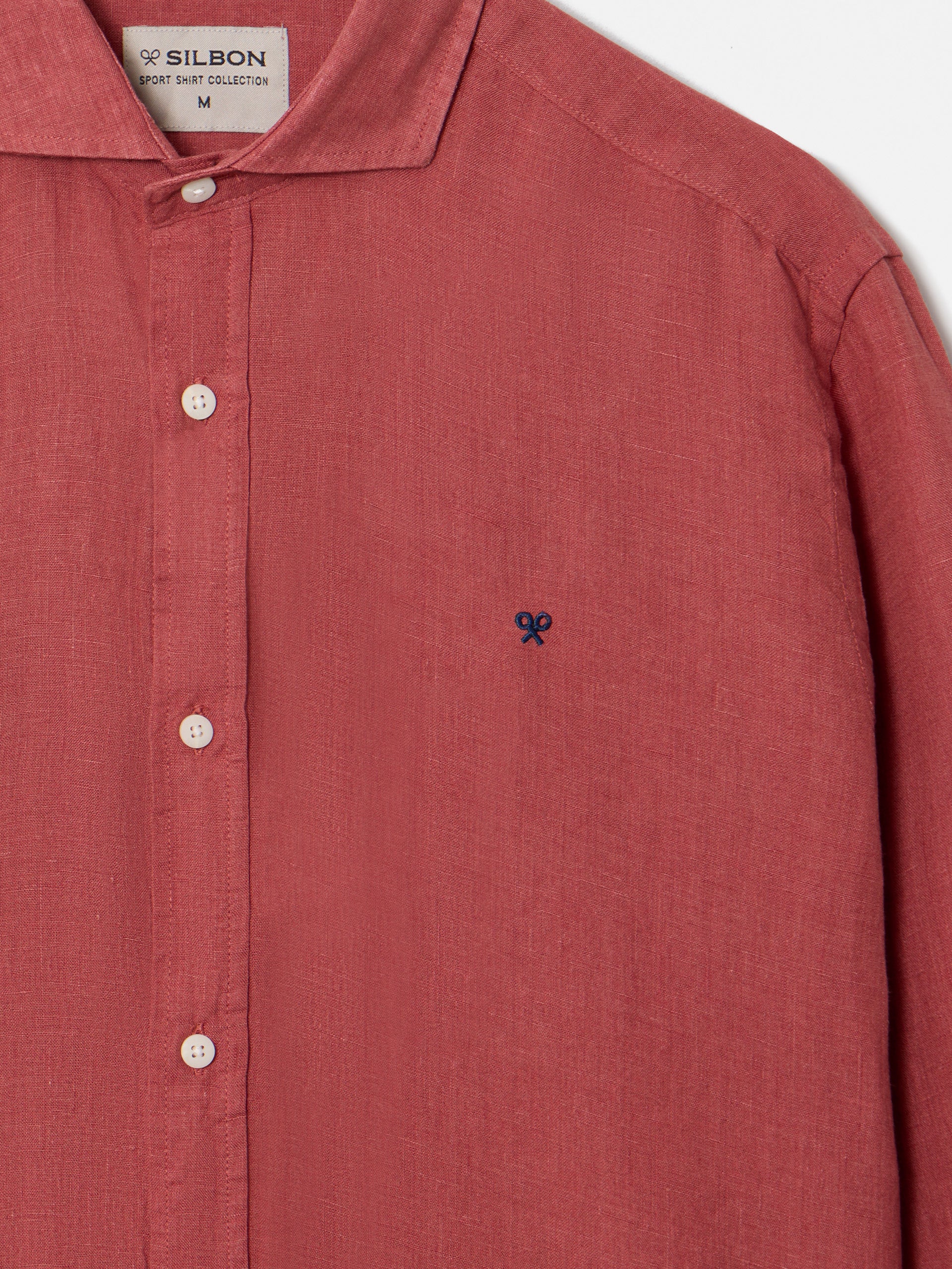 Chemise slim en lin marron Father & Sons Chemise slim en lin marron Father & Sons