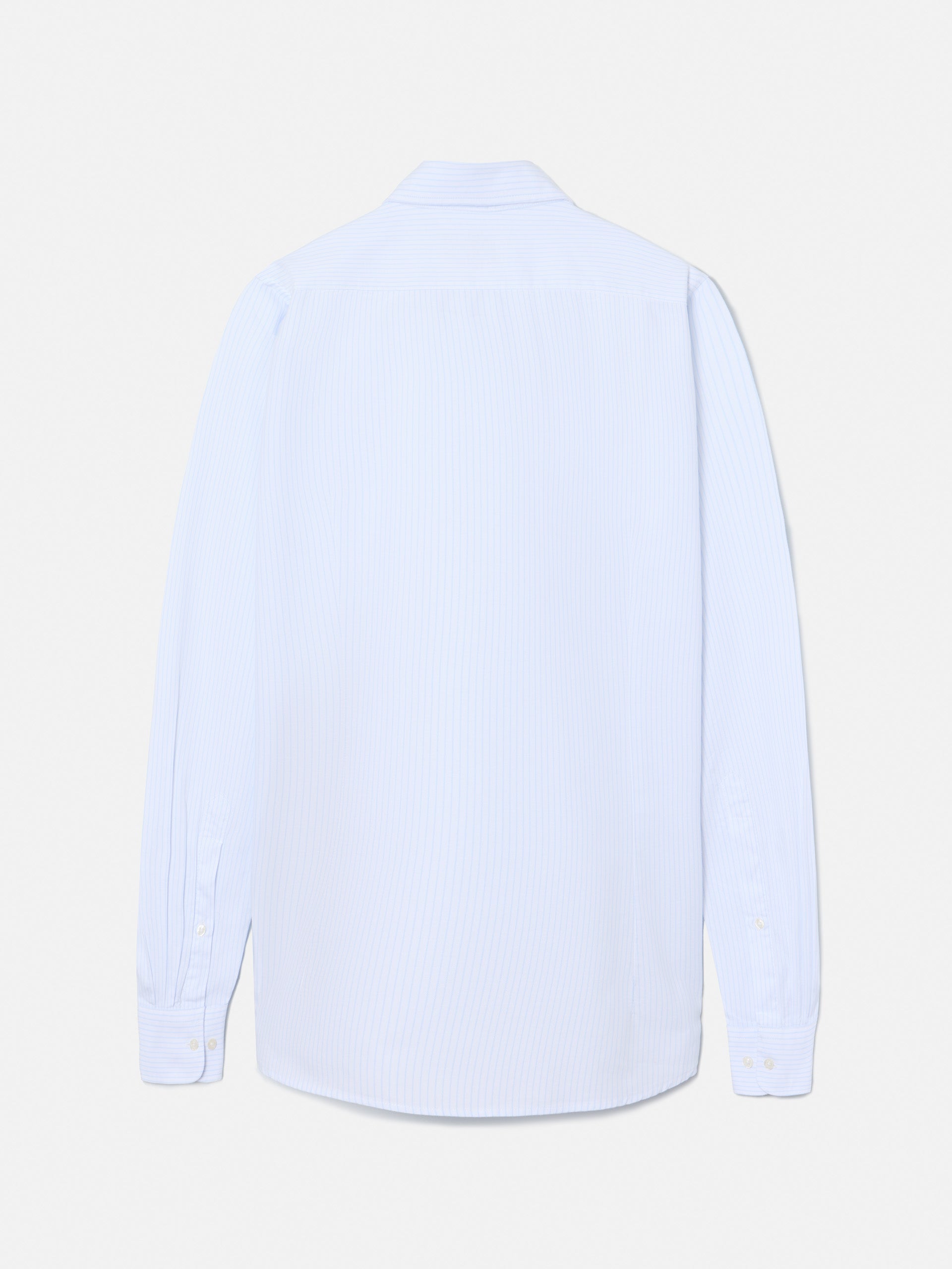 Camisa sport oxford raya fina celeste blanca