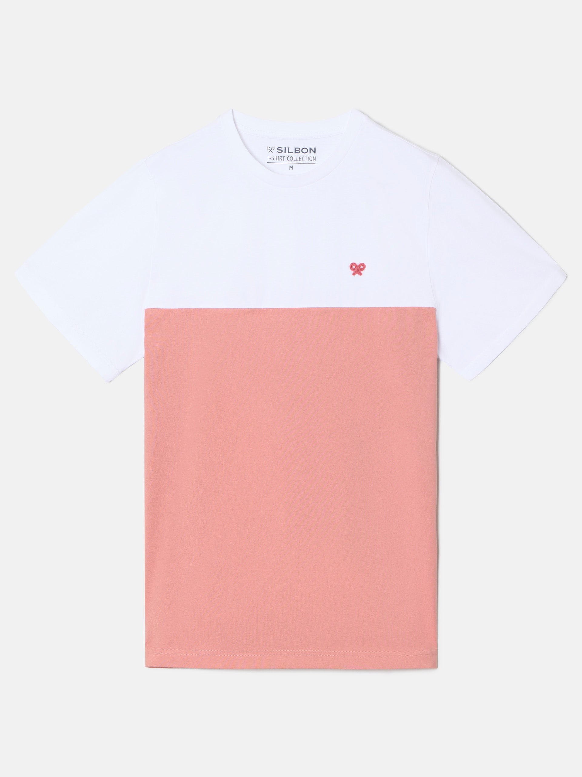 Camiseta bicolor coral blanca