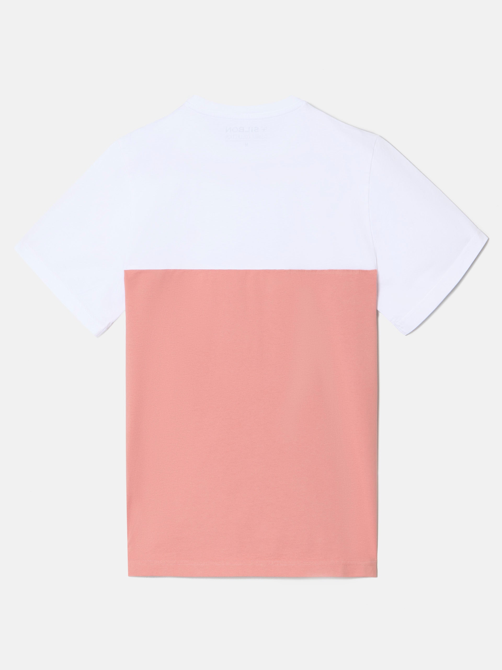 Camiseta bicolor coral blanca