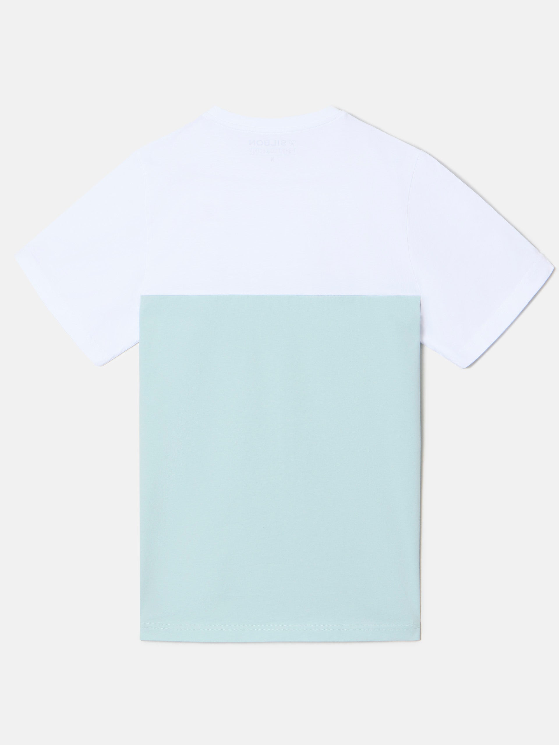 Camiseta bicolor aguamarina blanca