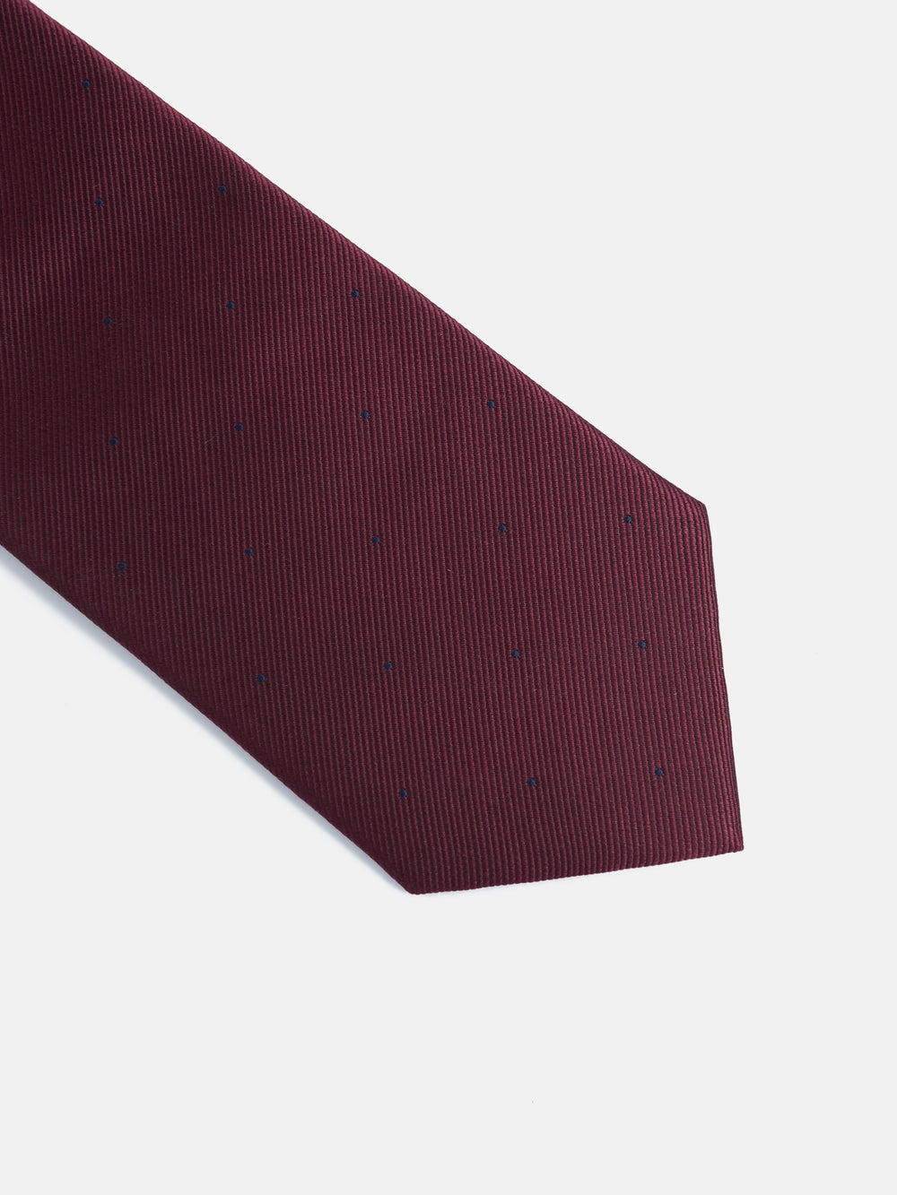 Corbata silbon mini puntos burdeos