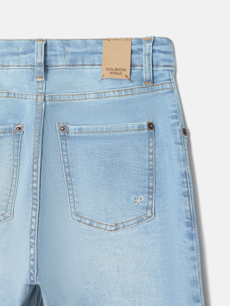 Pantalon woman slim fit denim claro