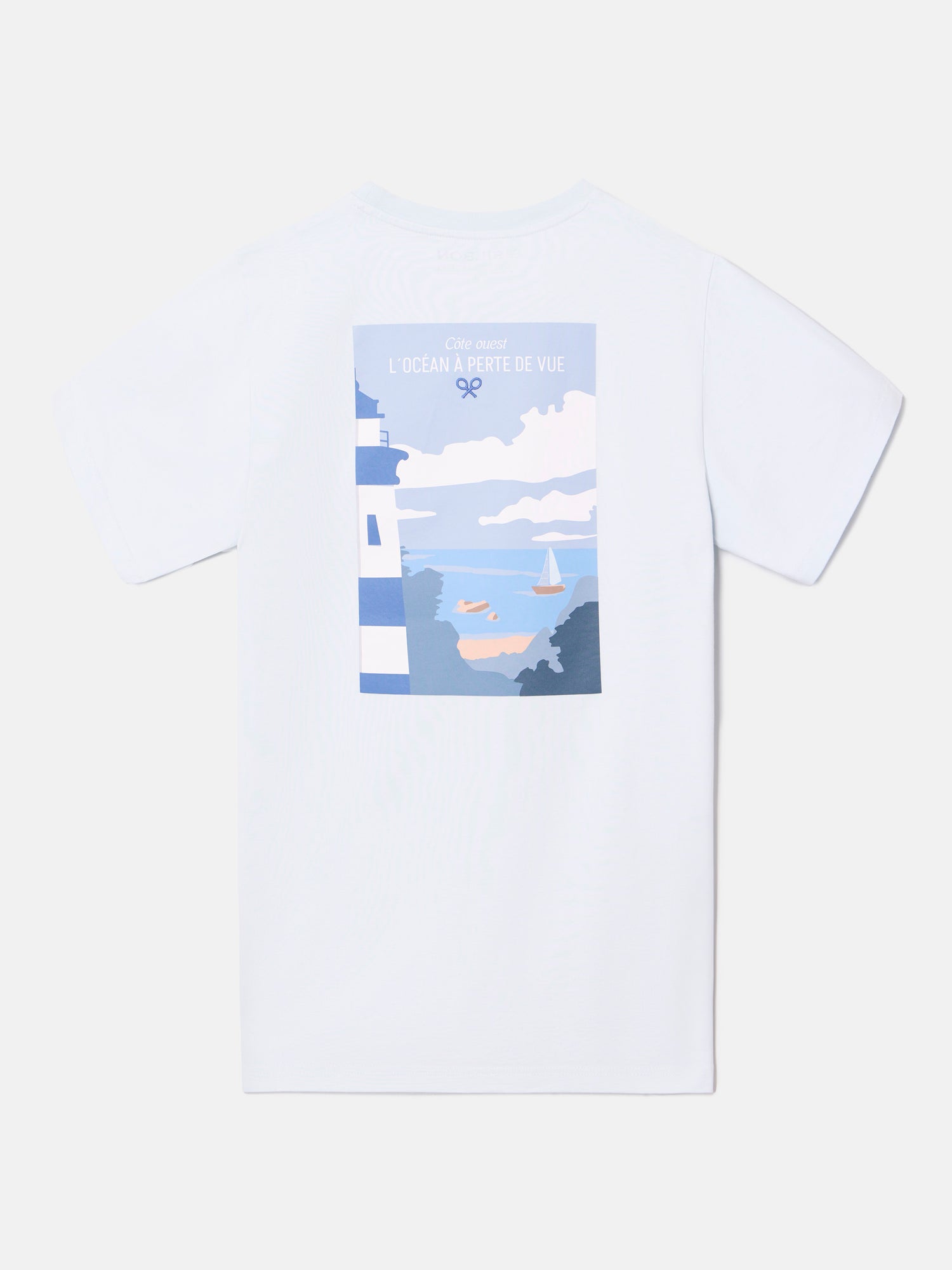 Camiseta paisaje faro celeste