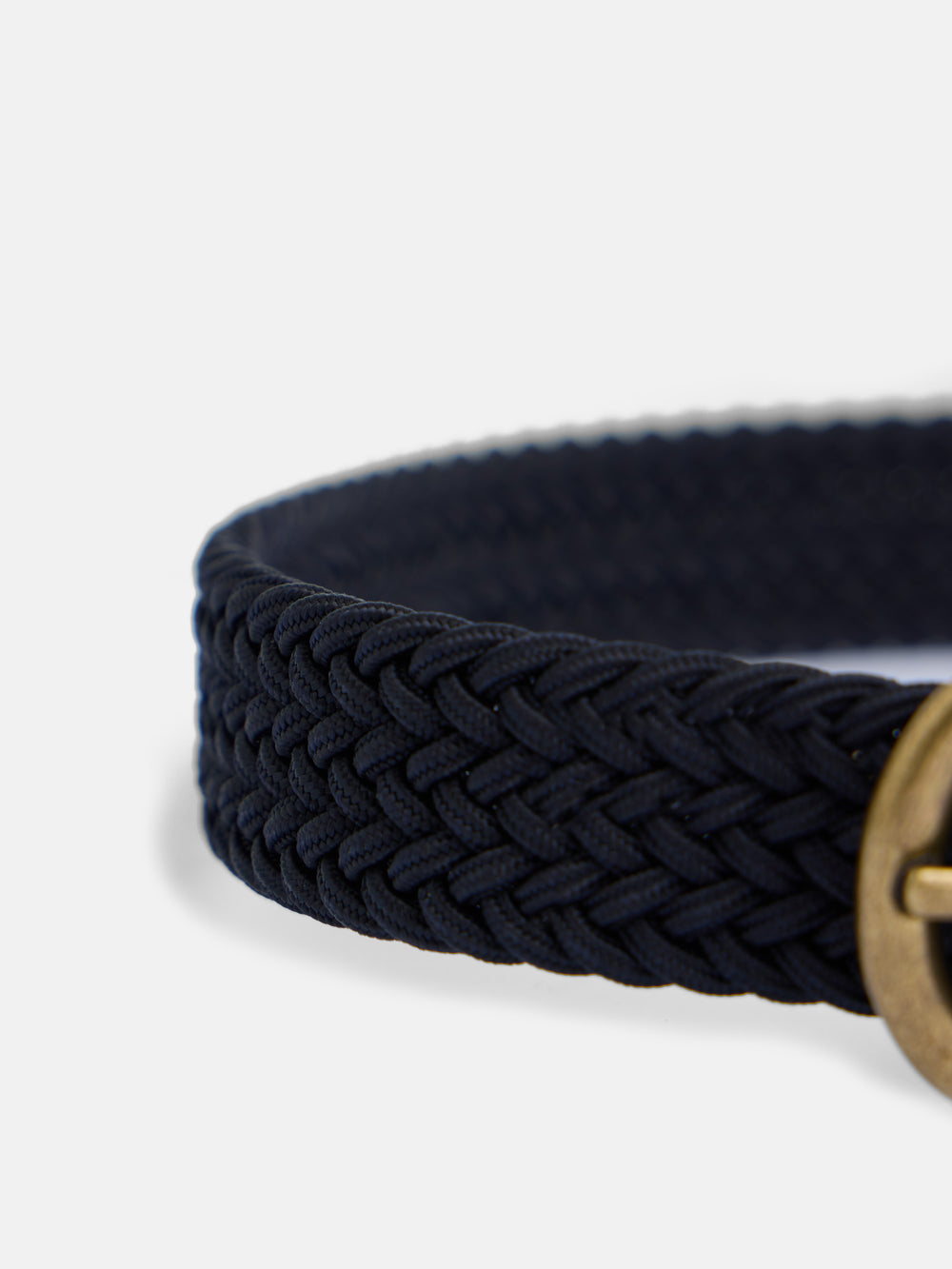 Cinturon kids piel trenzado elastico azul marino