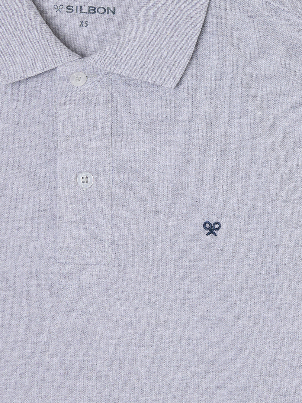 Polo clasico liso gris claro