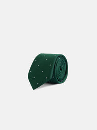 Cravate enfant à micro-pois verte