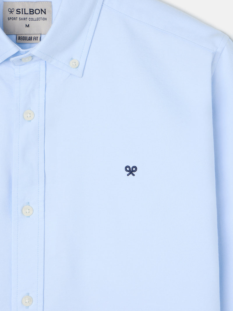 Camisa sport oxford regular fit celeste